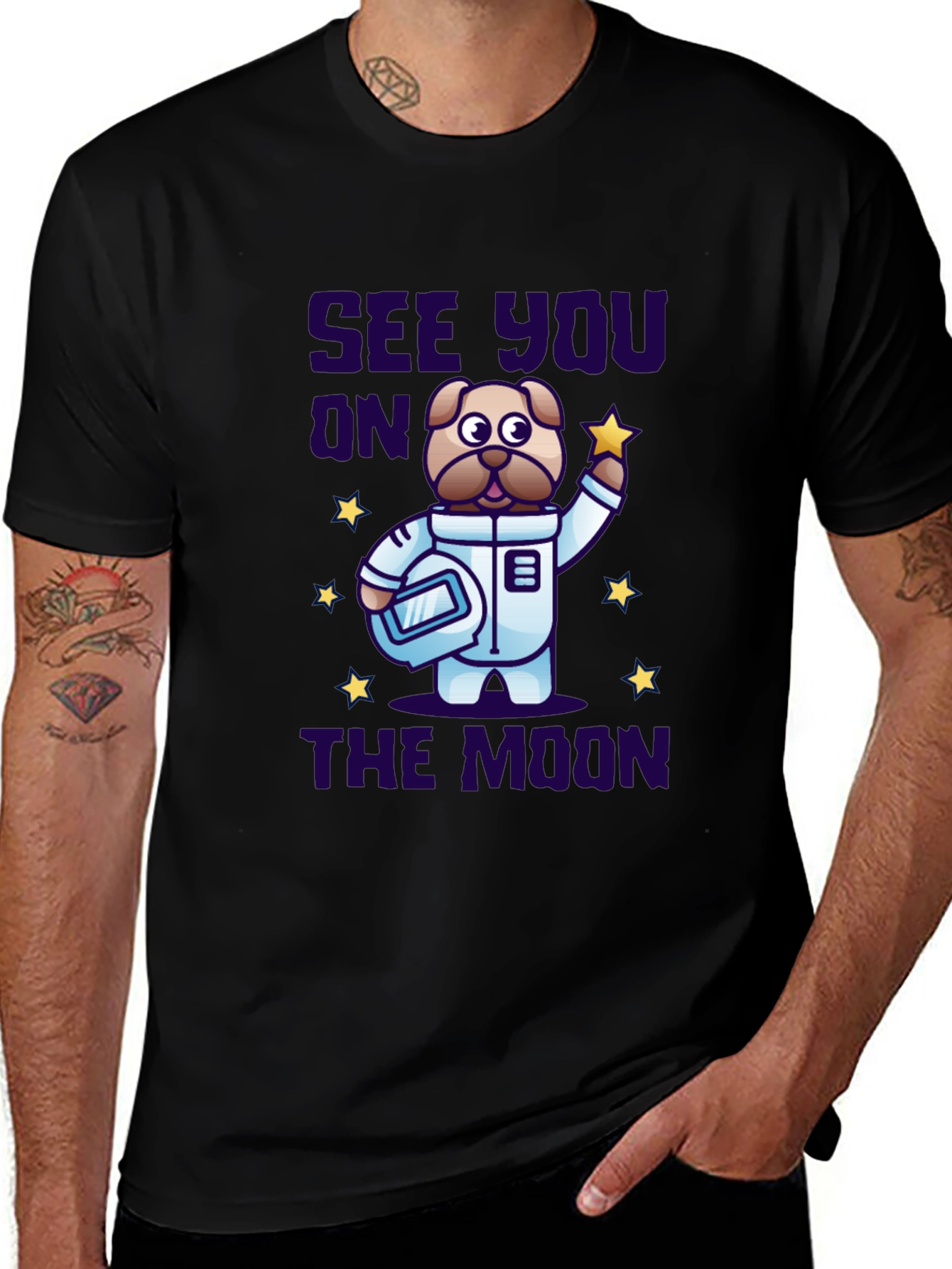 Variant 10 of See You On The Moon Pug T-Shirt