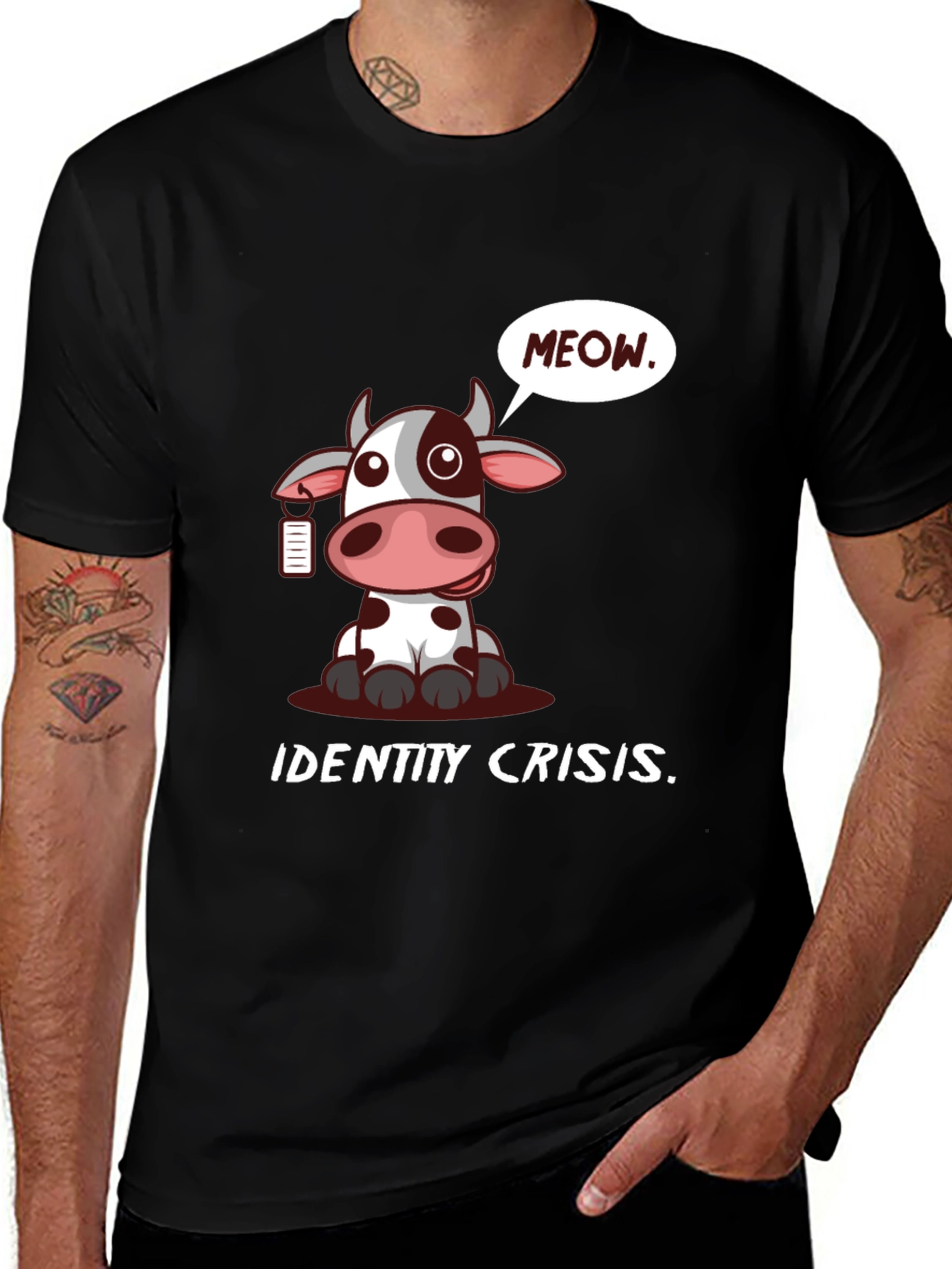 Variant 15 of Identity Crisis Cow Meow T-Shirt