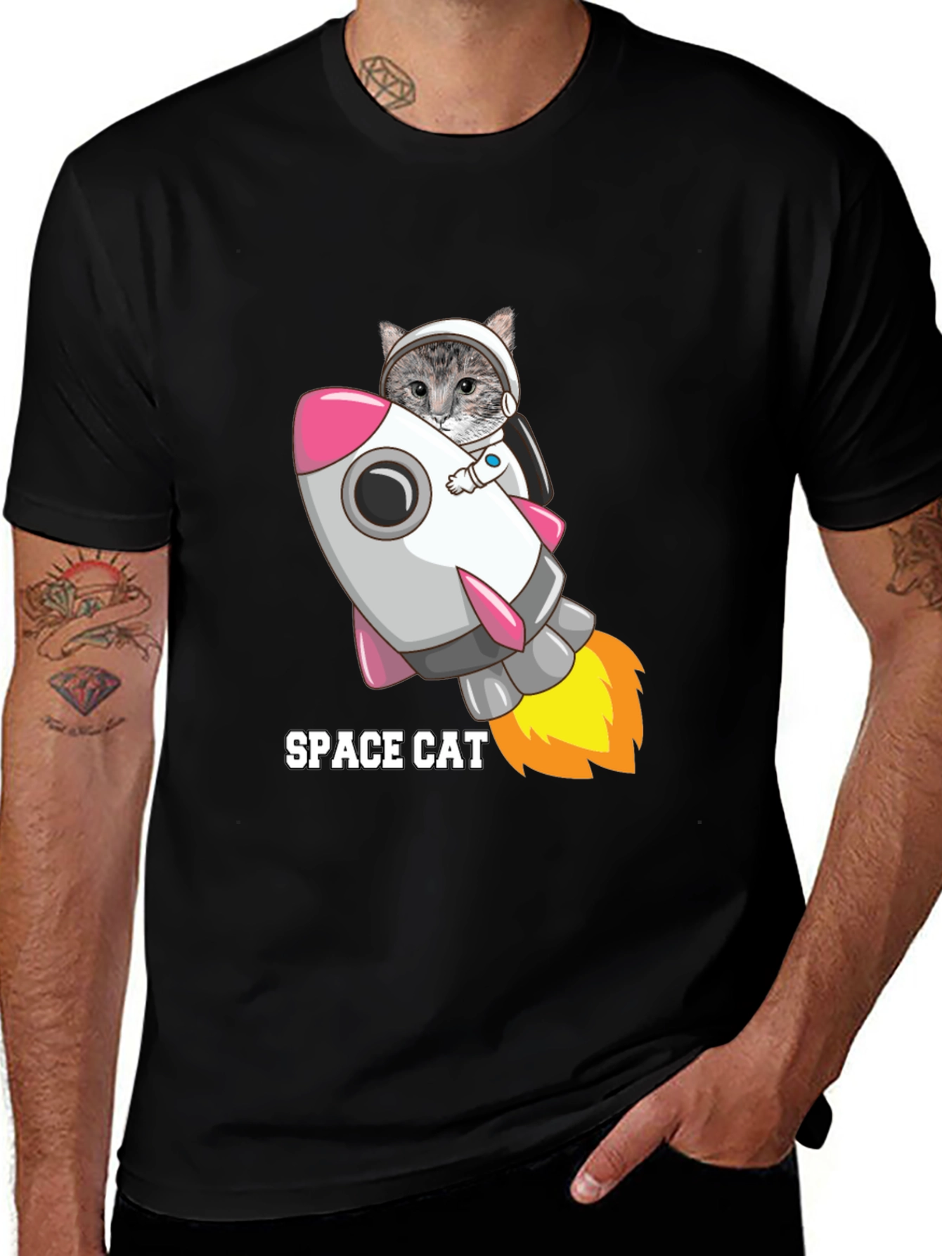 Variant 8 of Space Cat T-Shirt - Rocket Rider Tee
