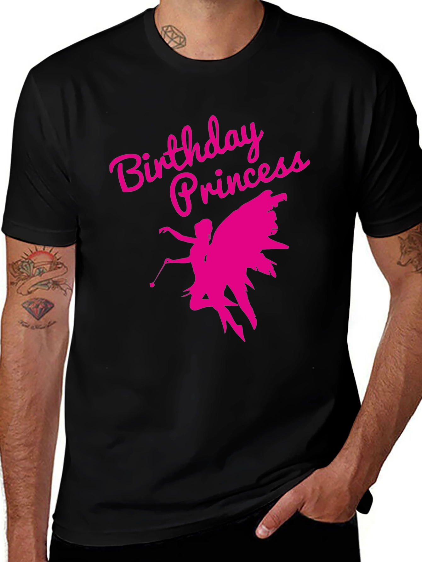 Variant 10 of Birthday Princess Fairy Graphic Tee - Black