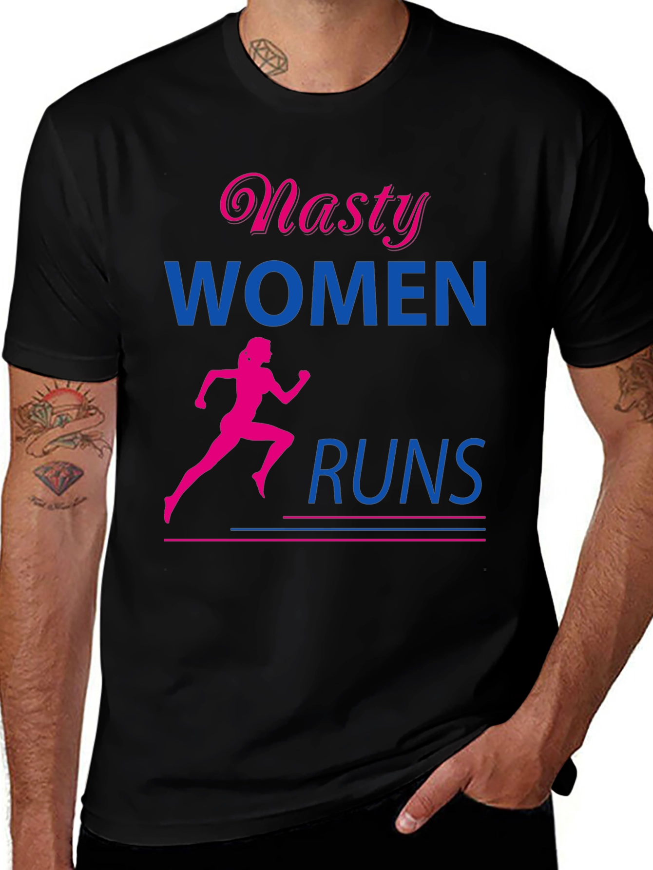 Variant 24 of Nasty Women Runs Graphic T-Shirt - Empowering Design!