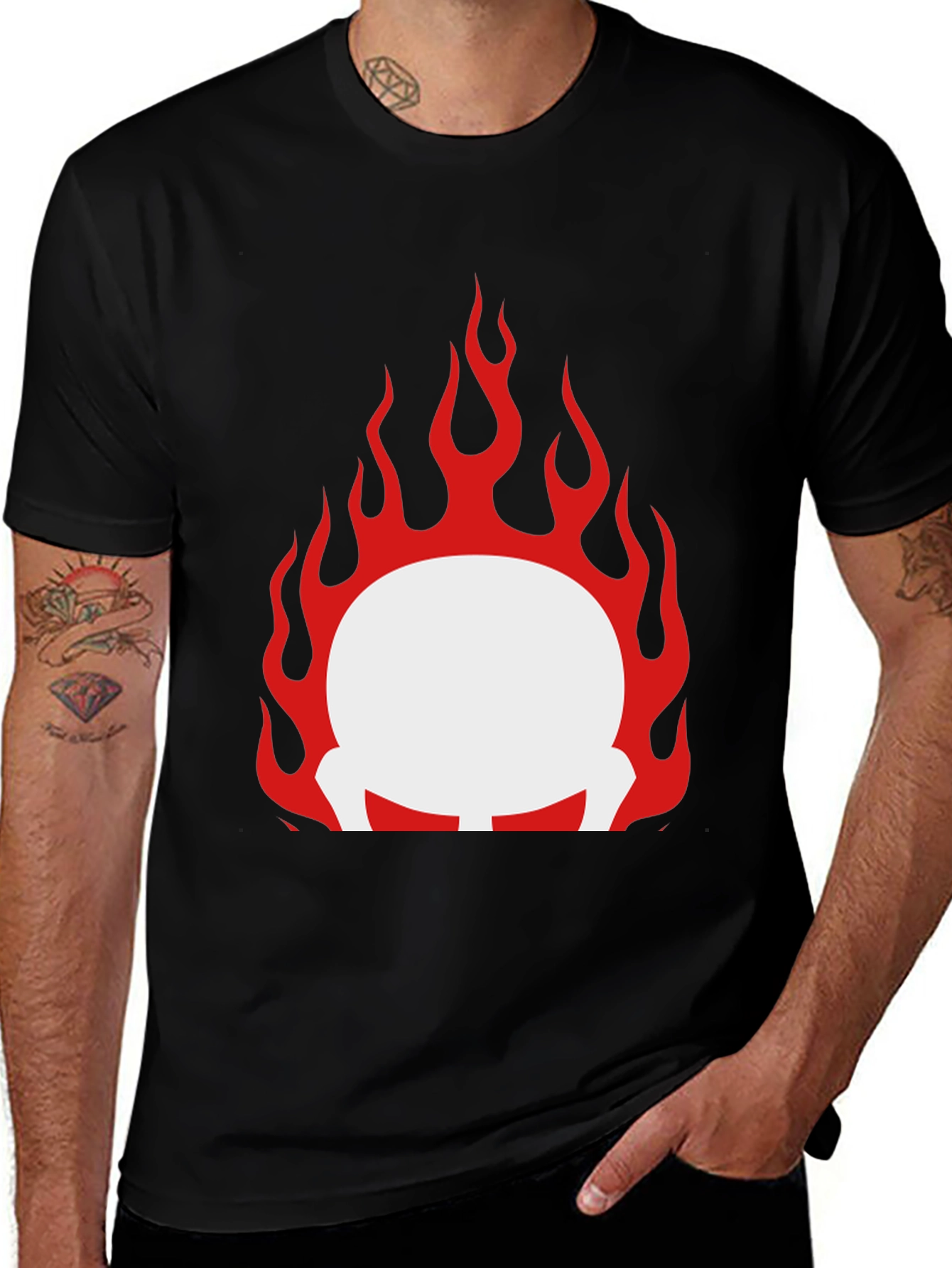 Variant 17 of Fiery Graphic Tee - Bold Black T-Shirt