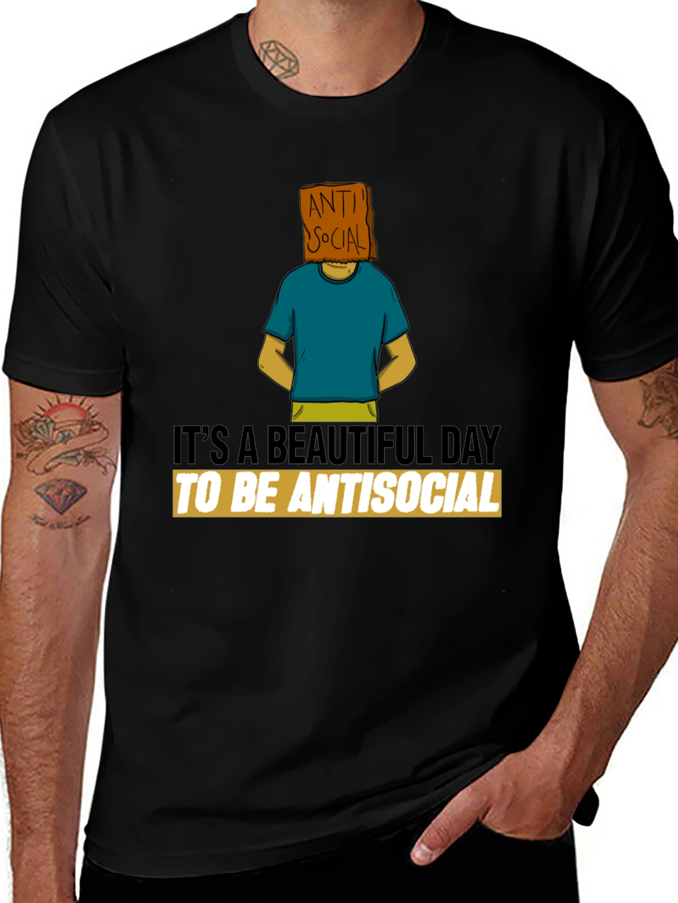 Variant 23 of Antisocial Graphic Tee - Unique Design