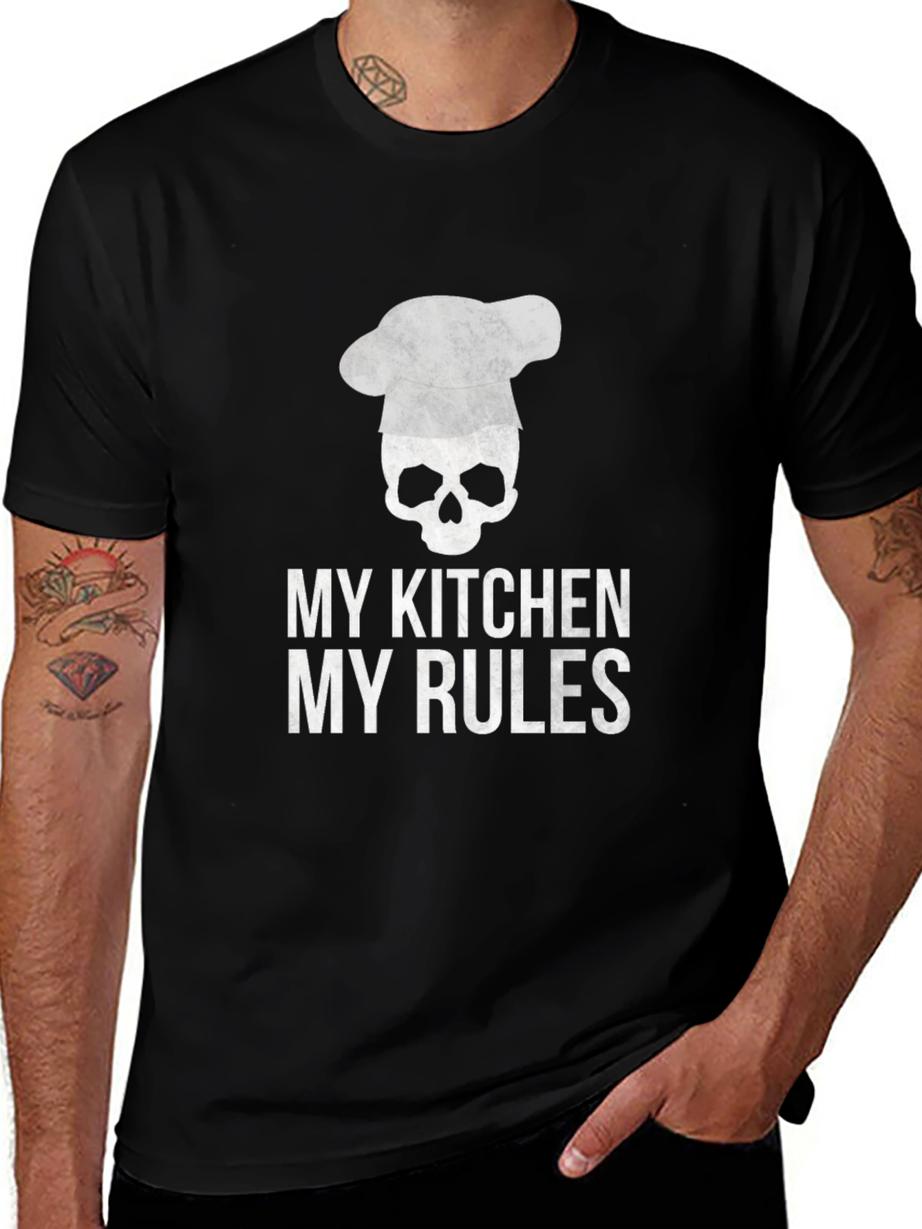 Variant 22 of My Kitchen My Rules Chef Skull T-Shirt