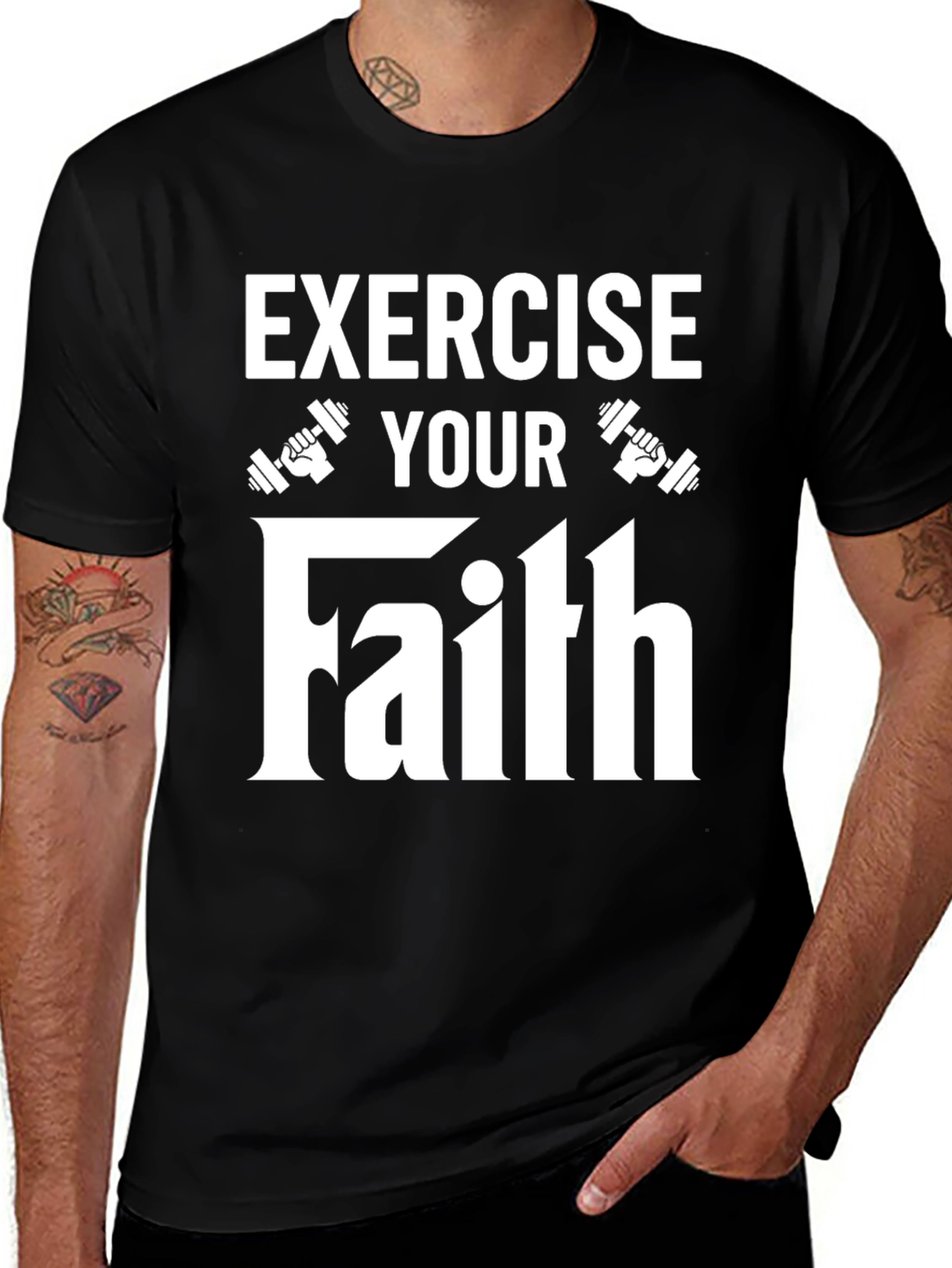 Variant 4 of Exercise Your Faith Graphic T-Shirt