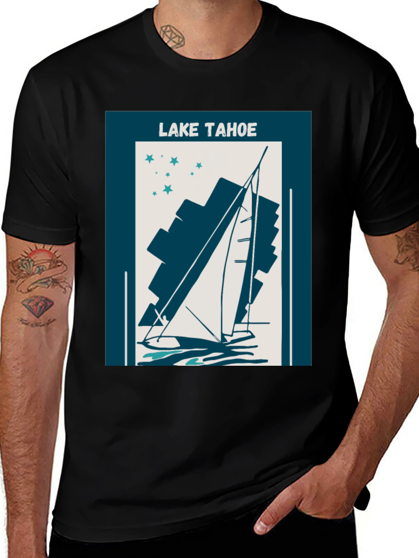 Variant 25 of Lake Tahoe Sailboat Graphic Tee