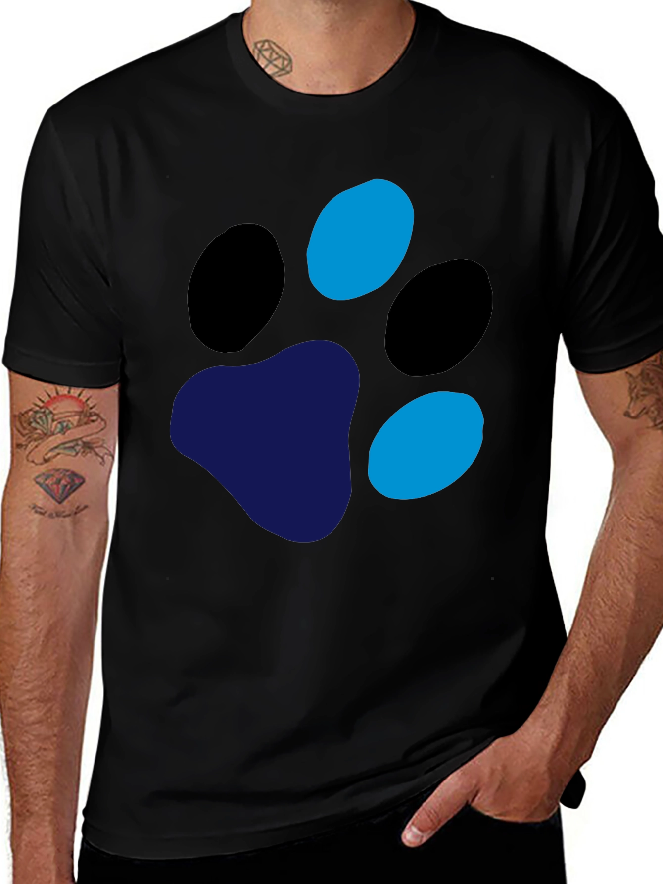 Variant 4 of Funky Paw Print Graphic Tee