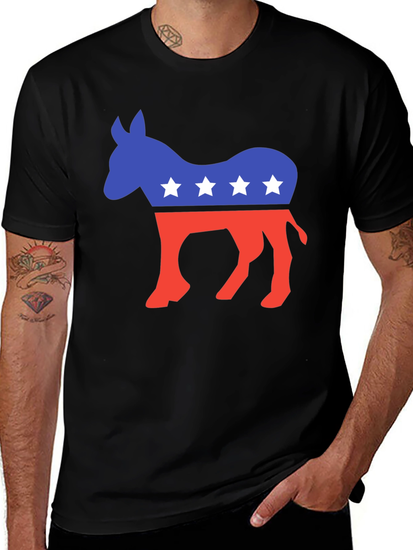Variant 29 of Democrat Donkey Graphic Tee - Black