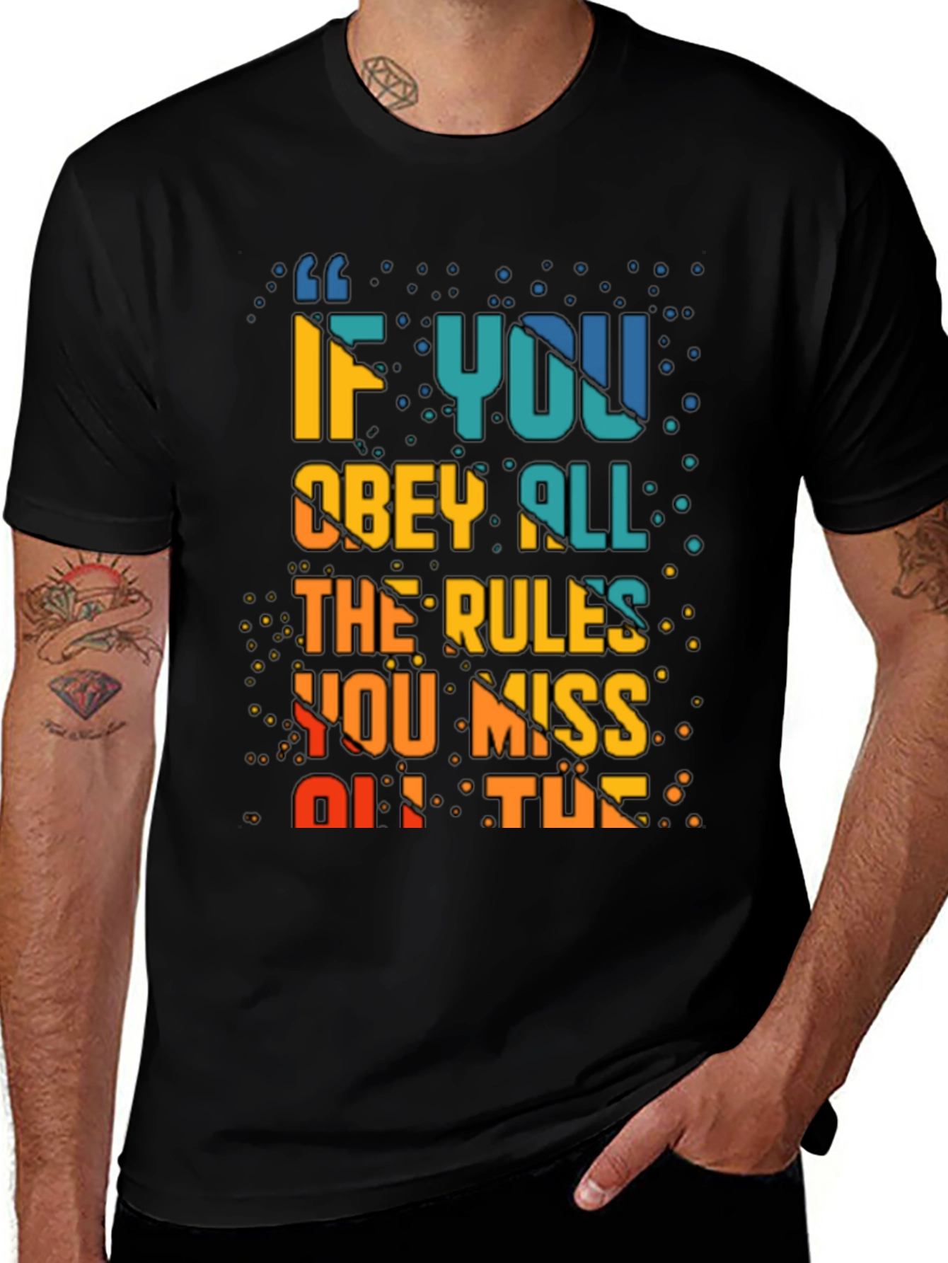 Variant 12 of Rule Breaker Graphic Tee - Obey All The Rules You Miss Out Fun Shirt
