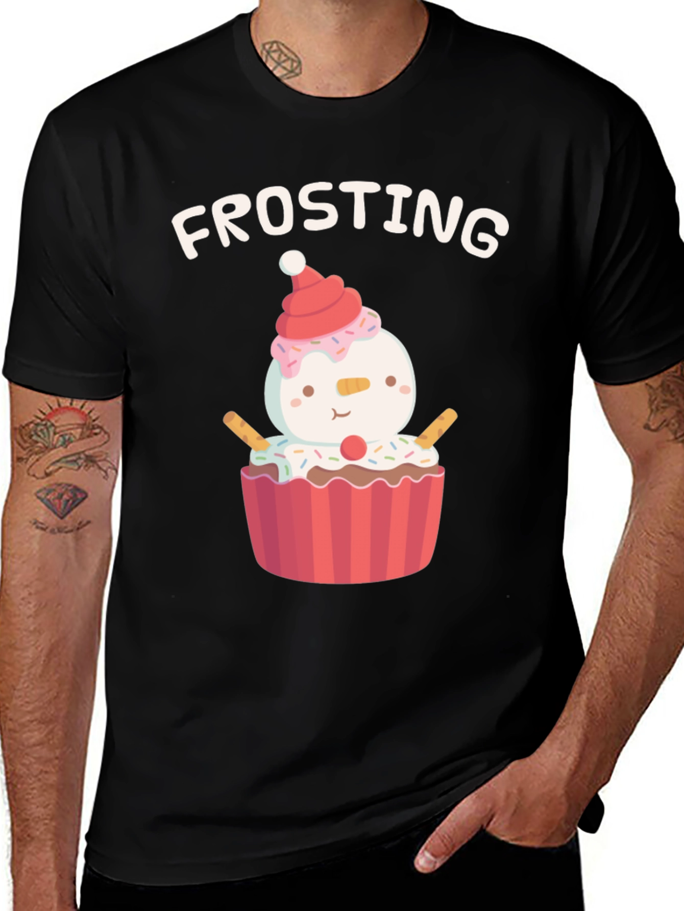 Variant 29 of Frosting Cupcake Snowman T-Shirt