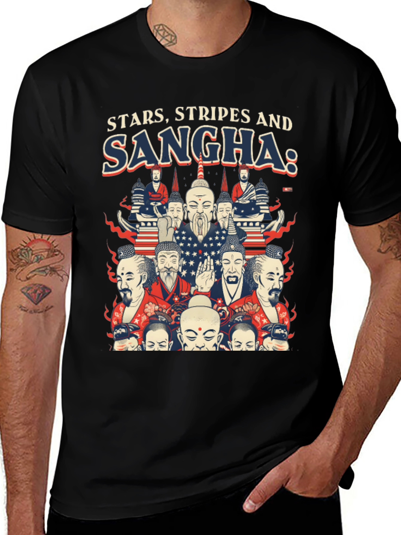Variant 19 of Stars, Stripes and Sangha Graphic Tee