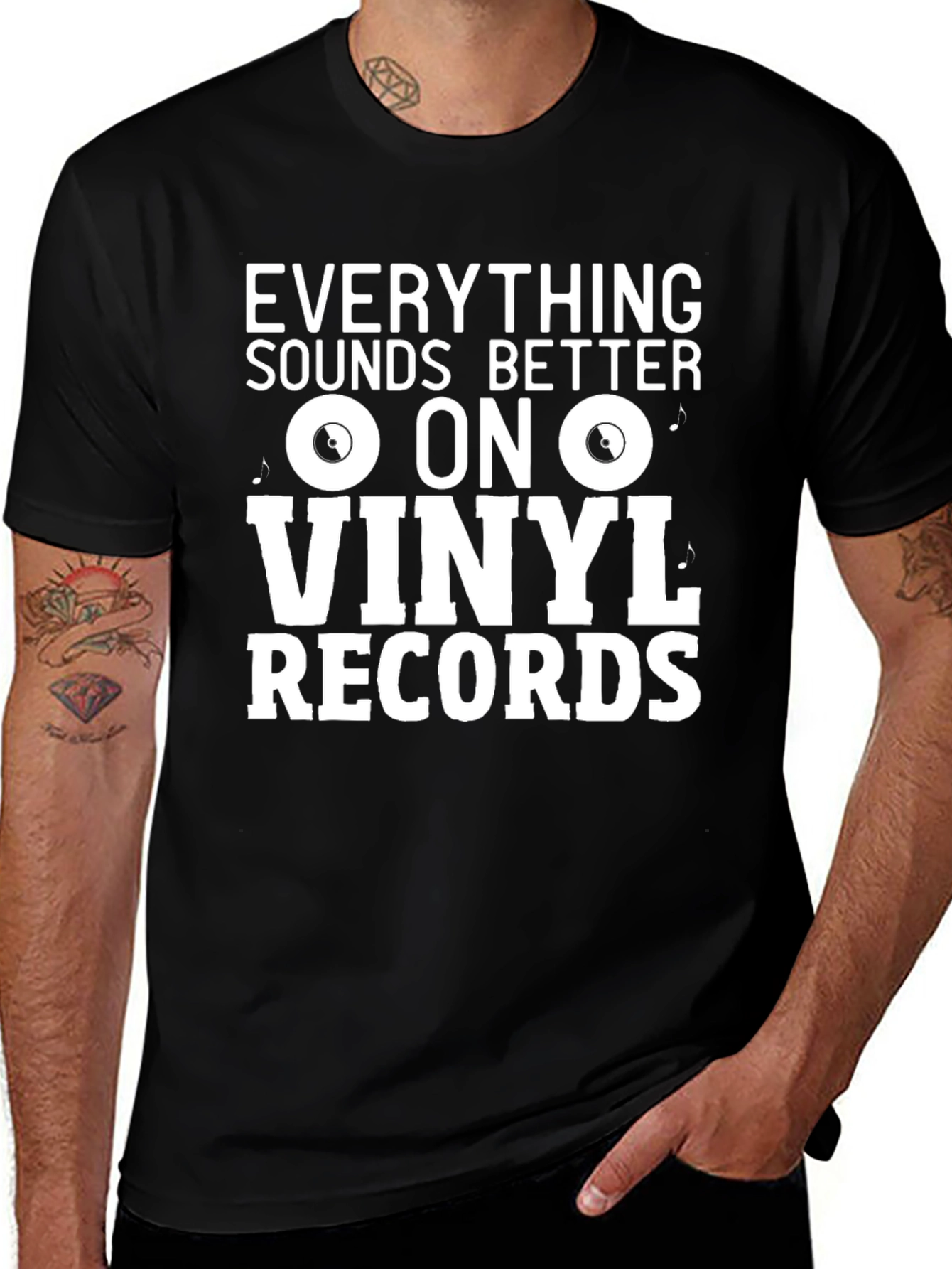 Variant 22 of Vinyl Records Graphic T-Shirt - Everything Sounds Better