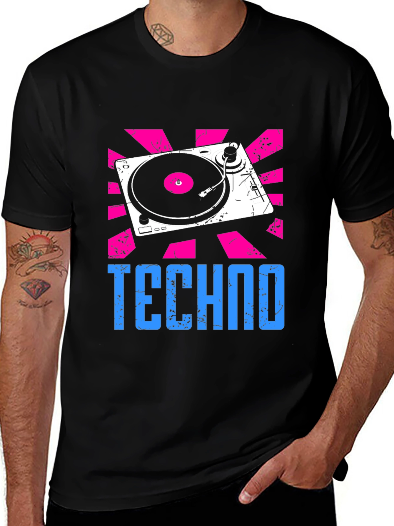 Variant 2 of Techno Turntable Graphic Tee - Retro Style