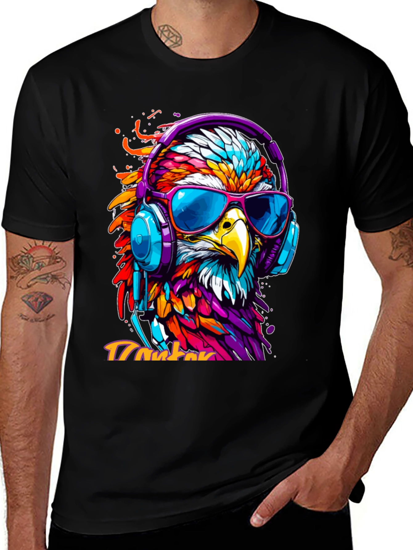 Variant 23 of Cool Eagle Headphones Graphic Tee
