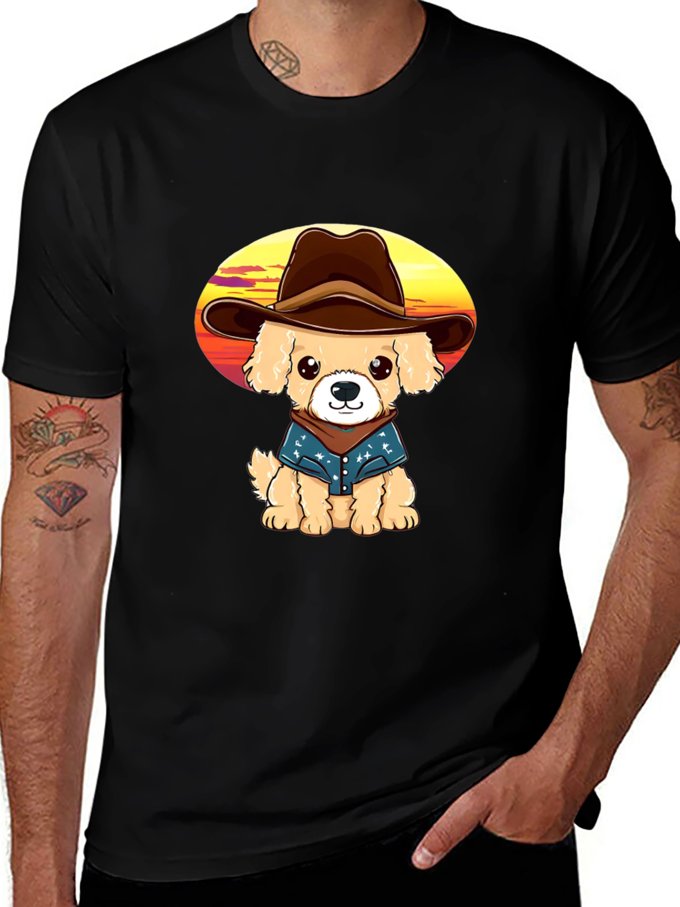 Variant 27 of Cowboy Dog Graphic Tee - Western Style T-Shirt