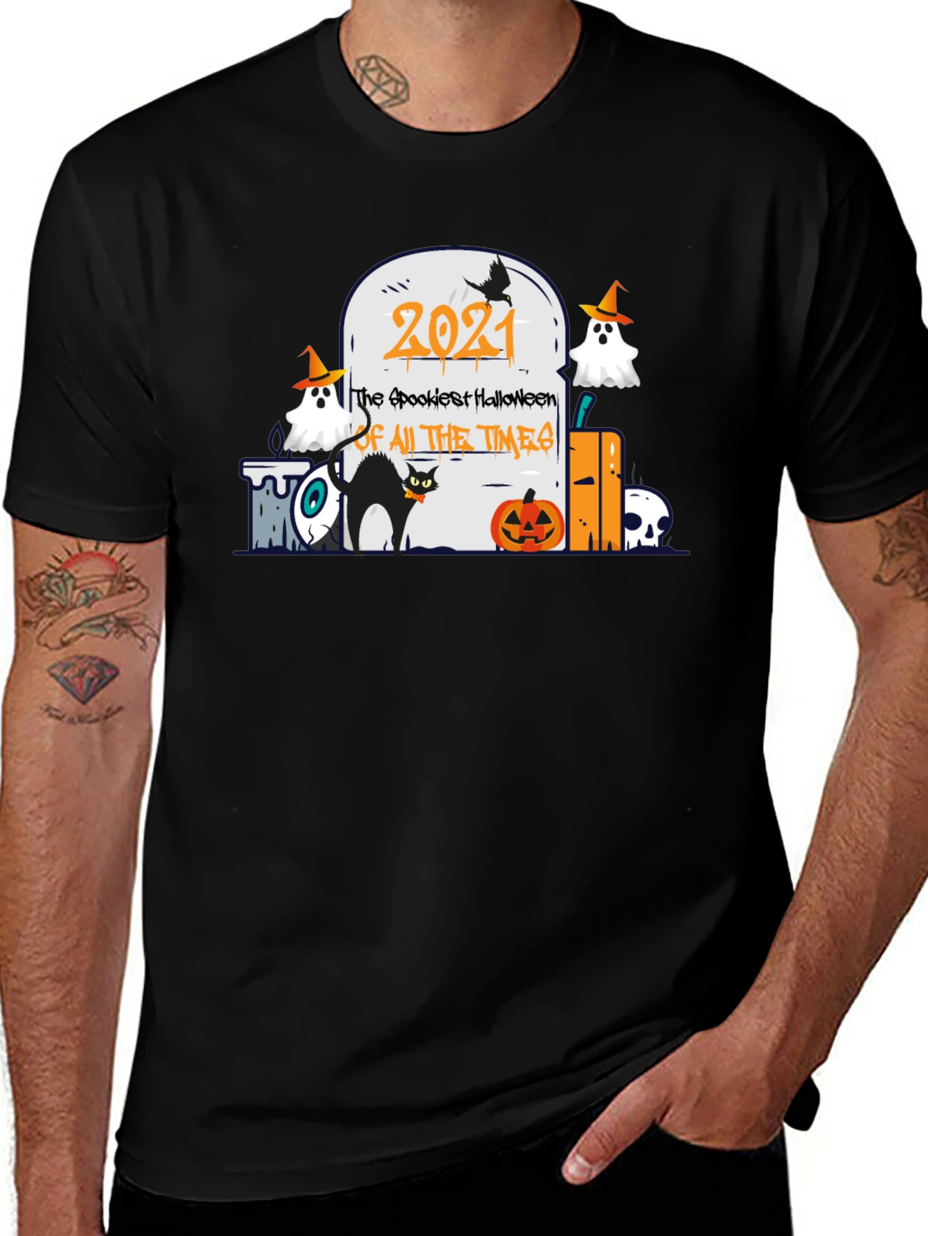 Spookiest Halloween 2021 Black T-Shirt