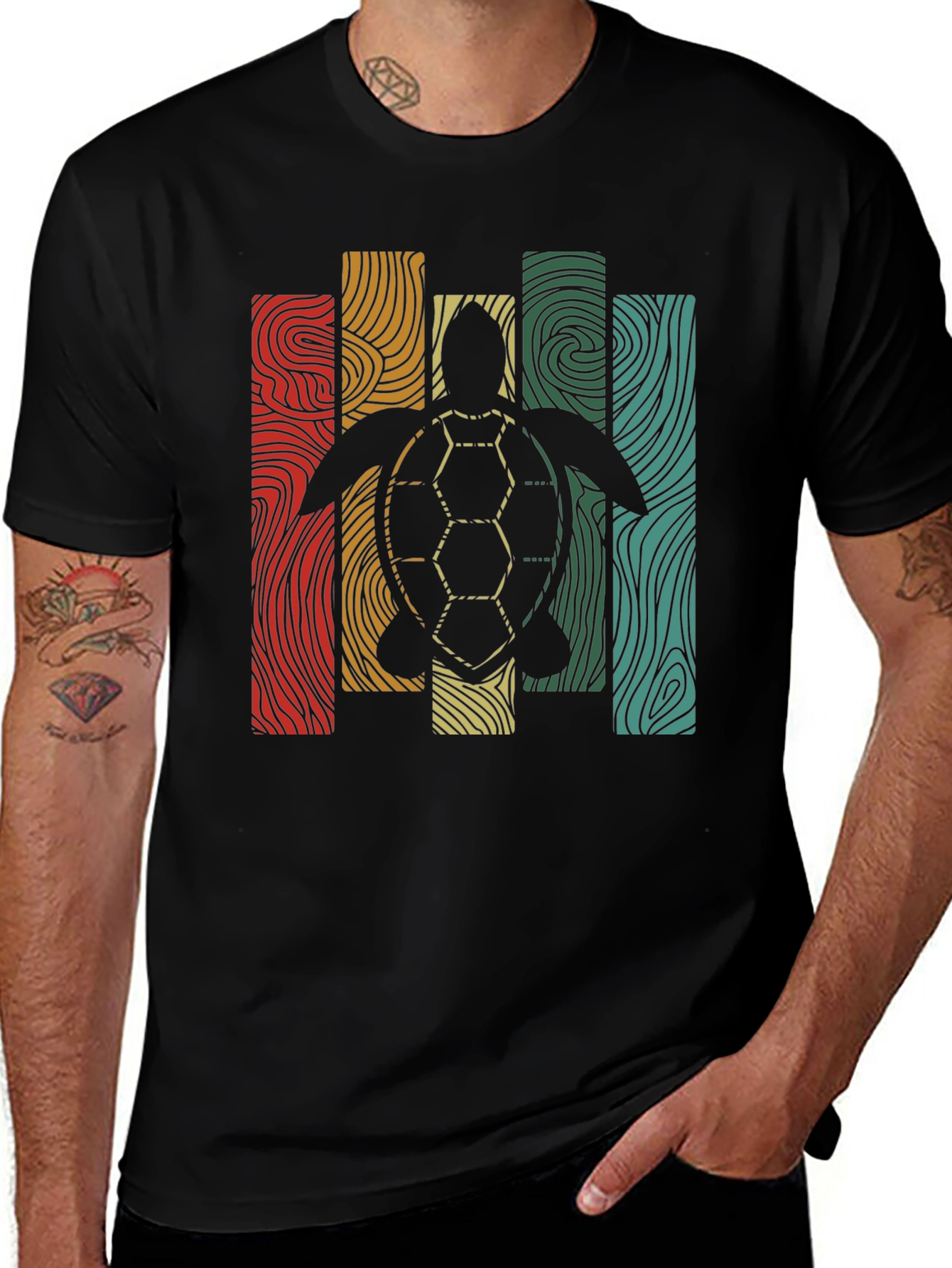 Variant 11 of Retro Turtle Graphic Tee - Unique Design