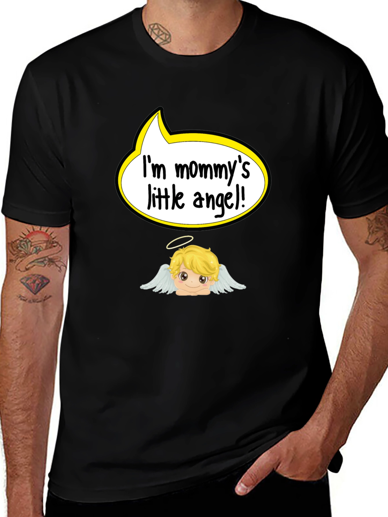 Variant 12 of Mommy's Little Angel T-Shirt - Cute Cherub Design