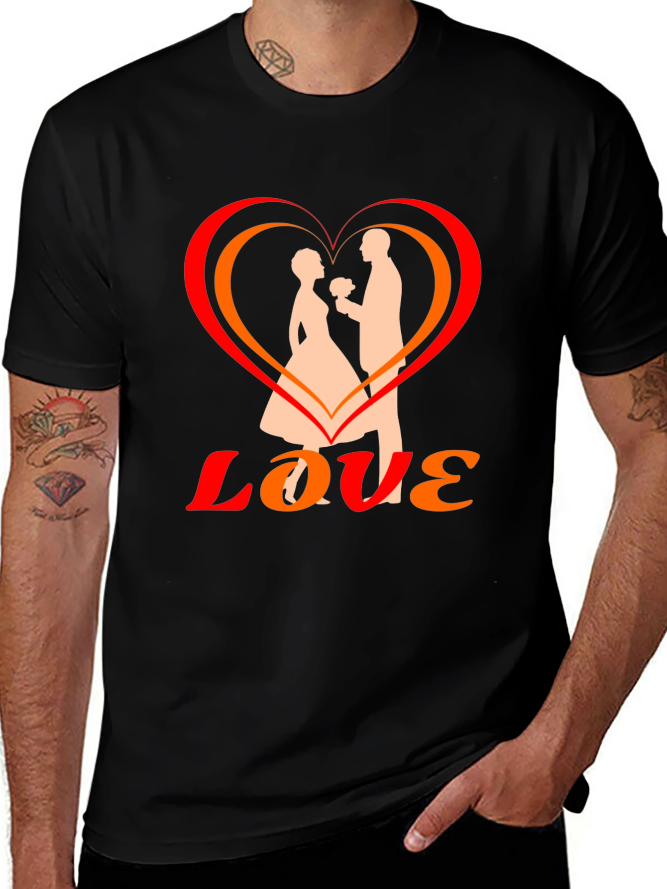 Variant 26 of Love Graphic Tee - Heart Couple Design