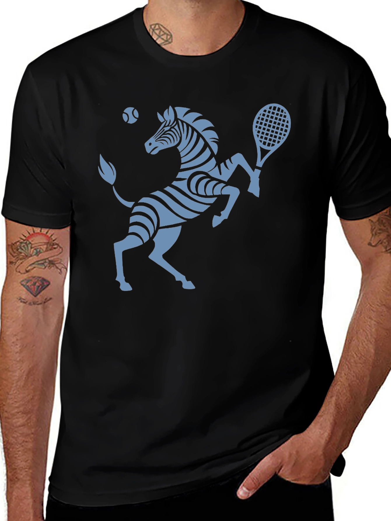 Variant 12 of Zebra Tennis T-Shirt - Serve Up Style!