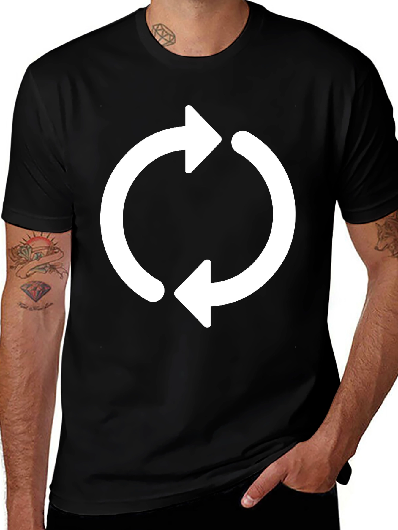 Recycle Arrows Graphic Black T-Shirt