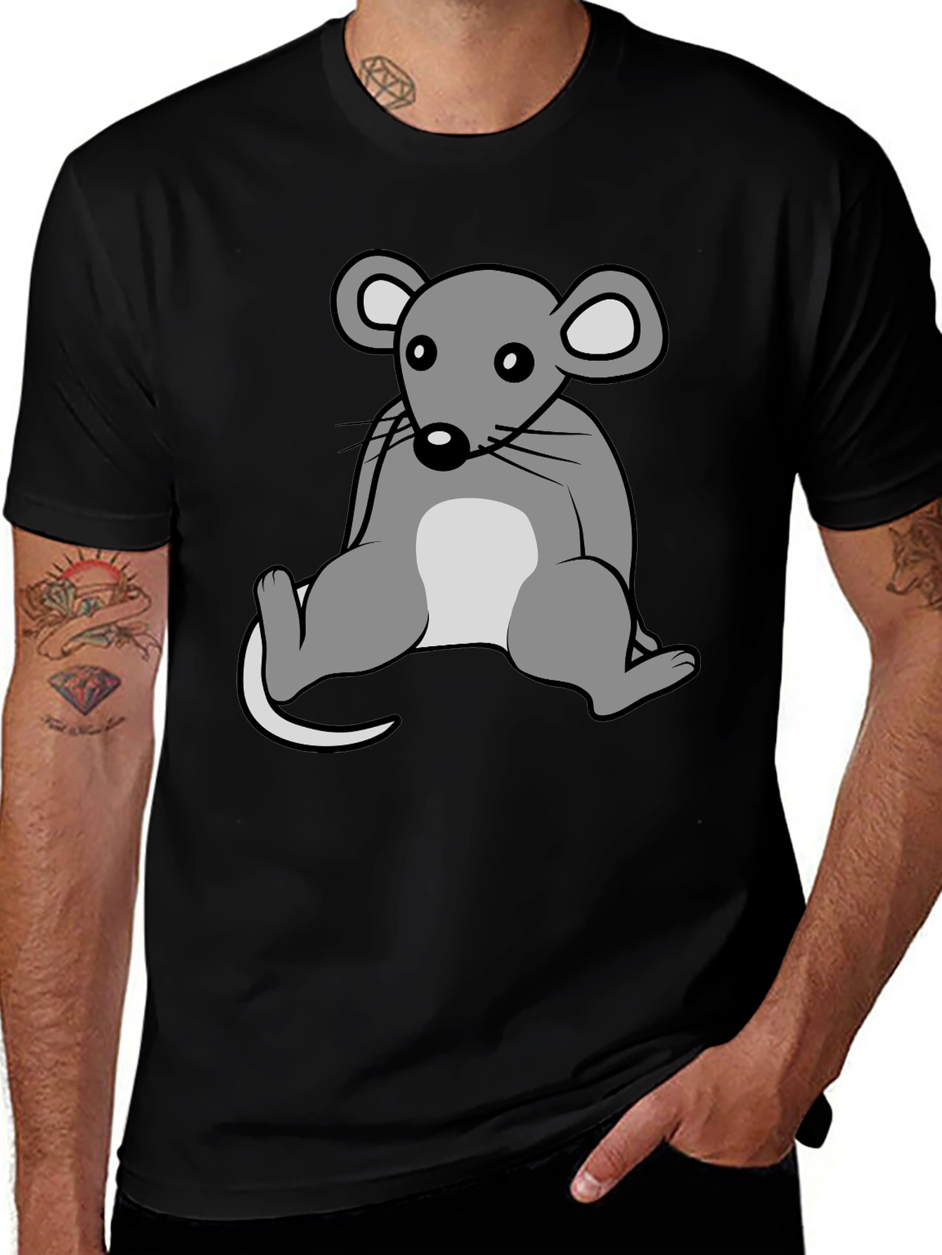 Variant 28 of Cartoon Mouse Graphic T-Shirt - Unisex Crew Neck
