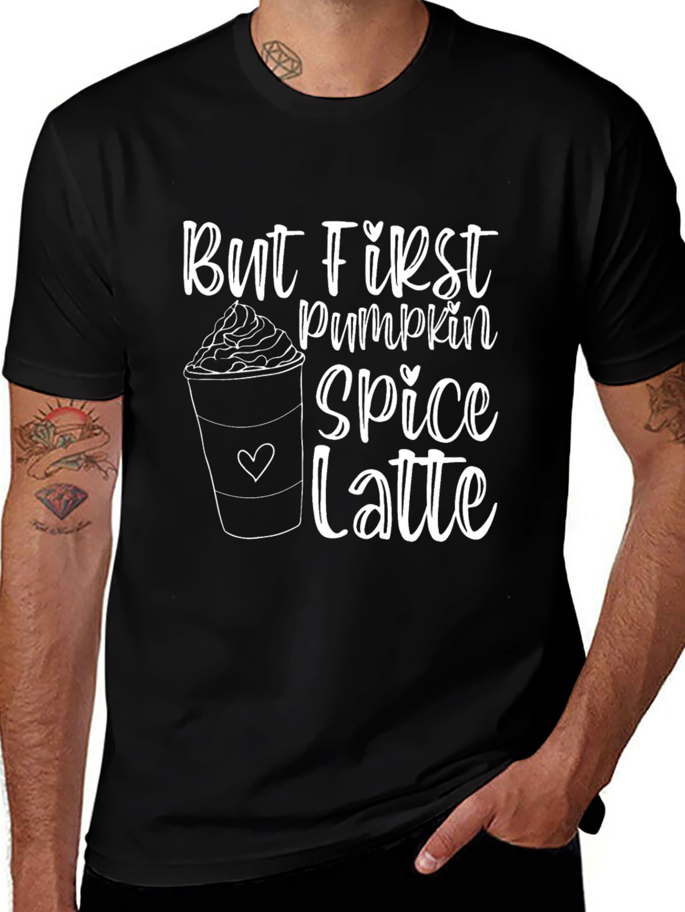Pumpkin Spice Latte Graphic T-Shirt - Fall Season Apparel