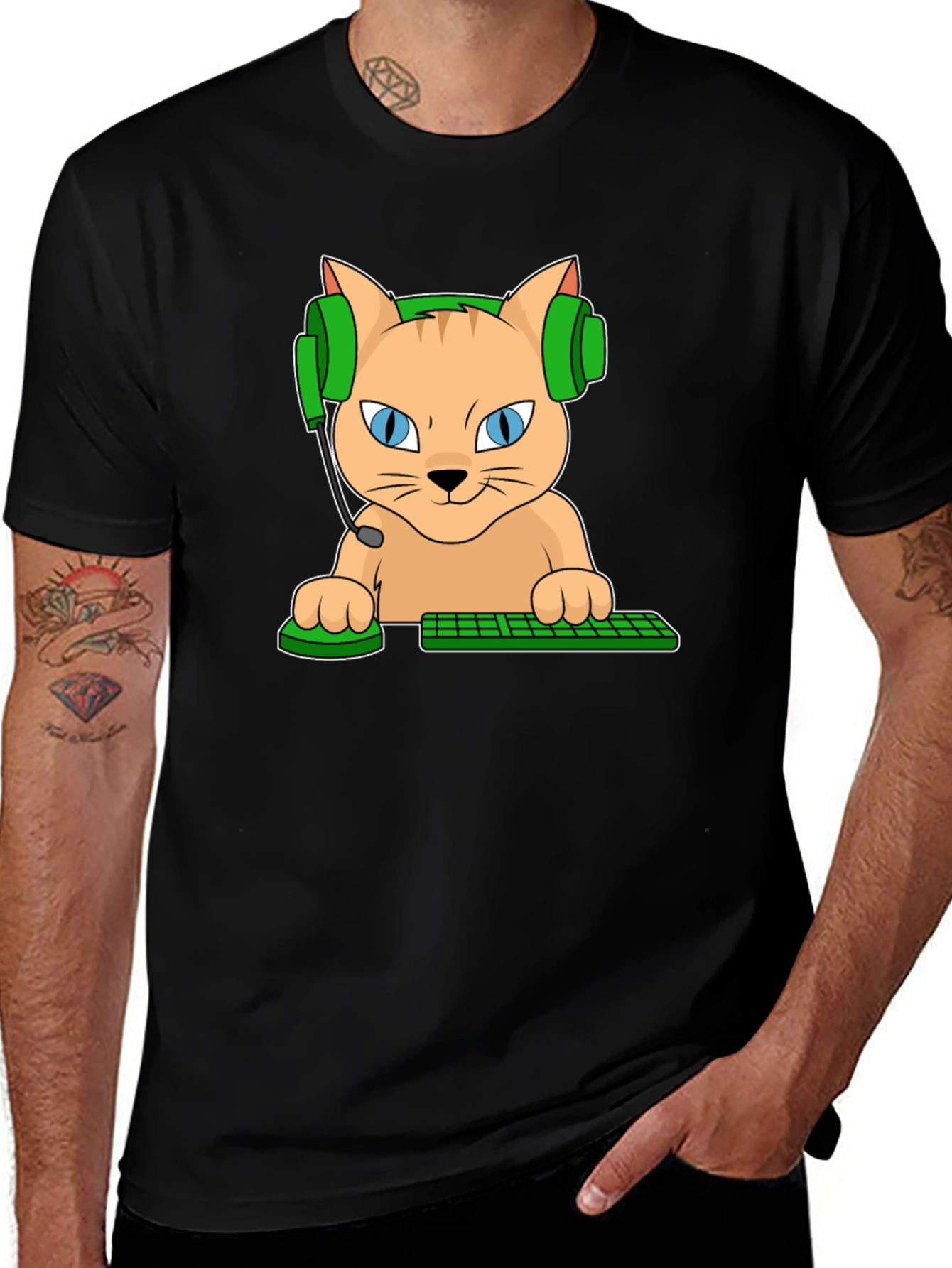 Variant 27 of Gamer Cat Graphic T-Shirt