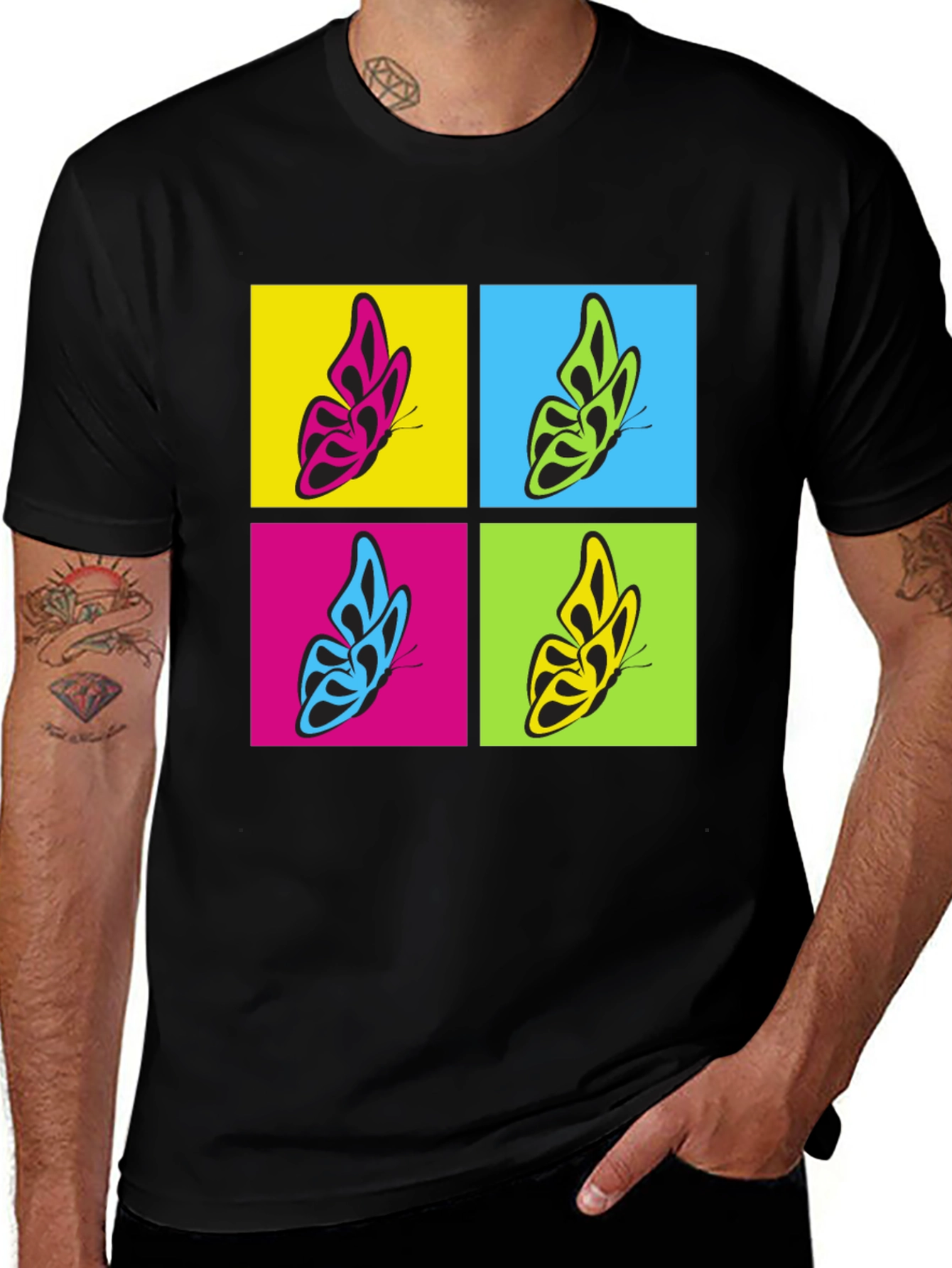 Pop Art Butterfly T-Shirt: Bold Graphic Tee