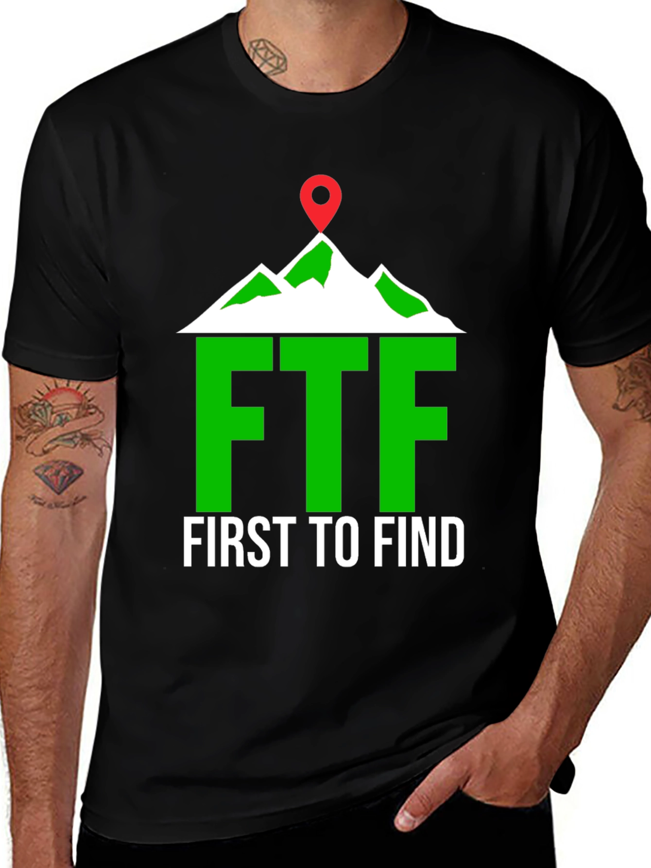 First To Find FTF Mountain Geocaching T-Shirt