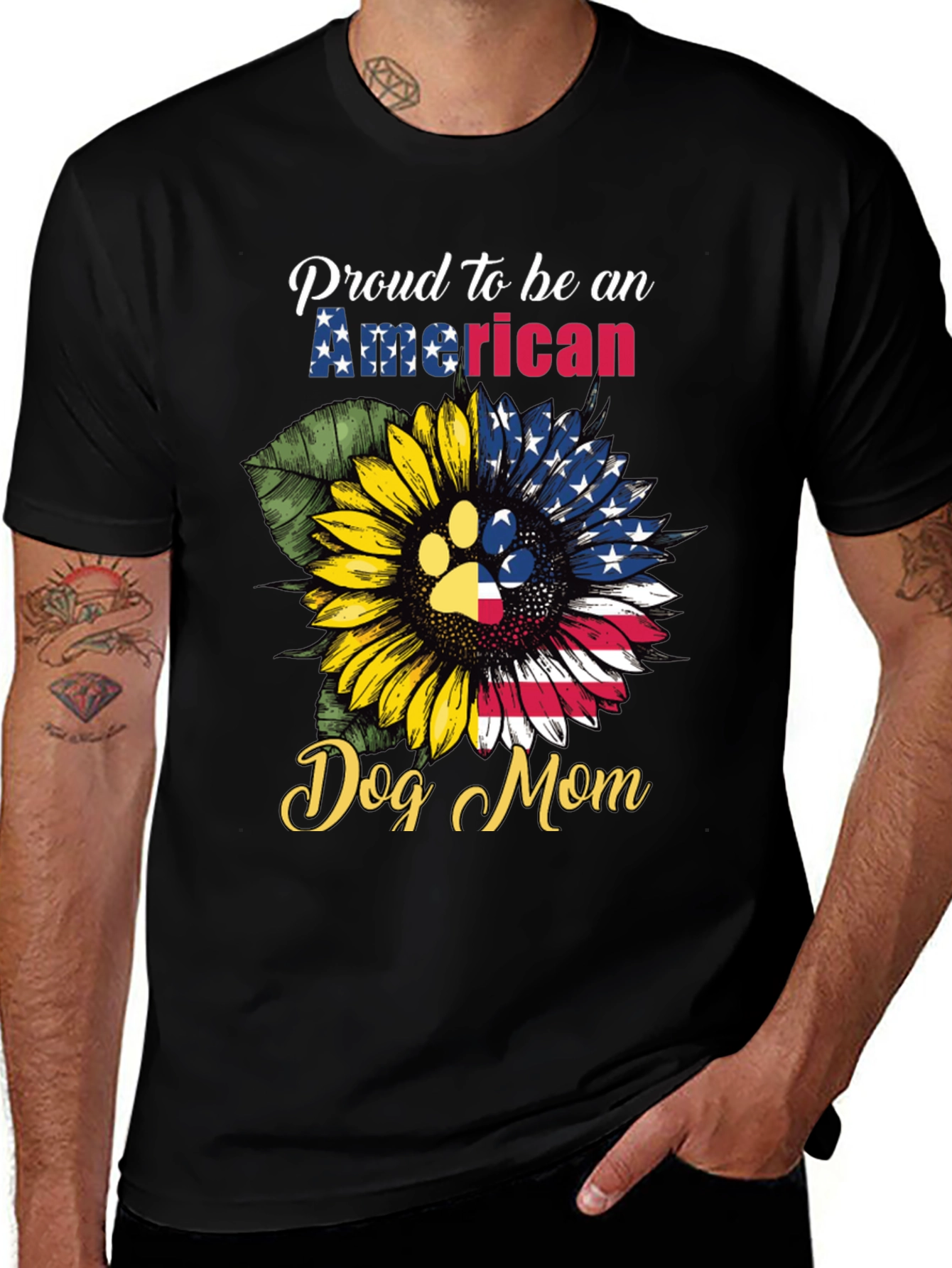 Variant 6 of Proud American Dog Mom T-Shirt