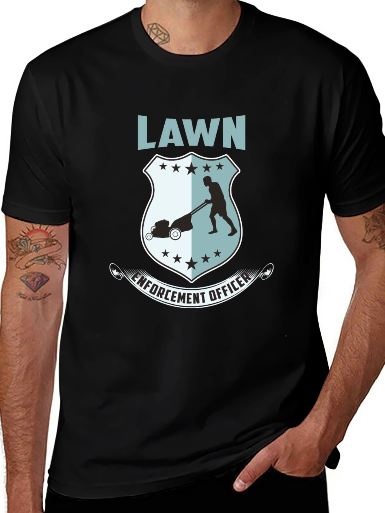 Lawn Enforcement Officer Tee - Mowing Humor