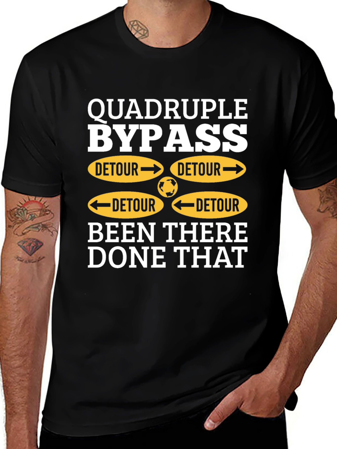Variant 18 of Quadruple Bypass Detour Humor T-Shirt