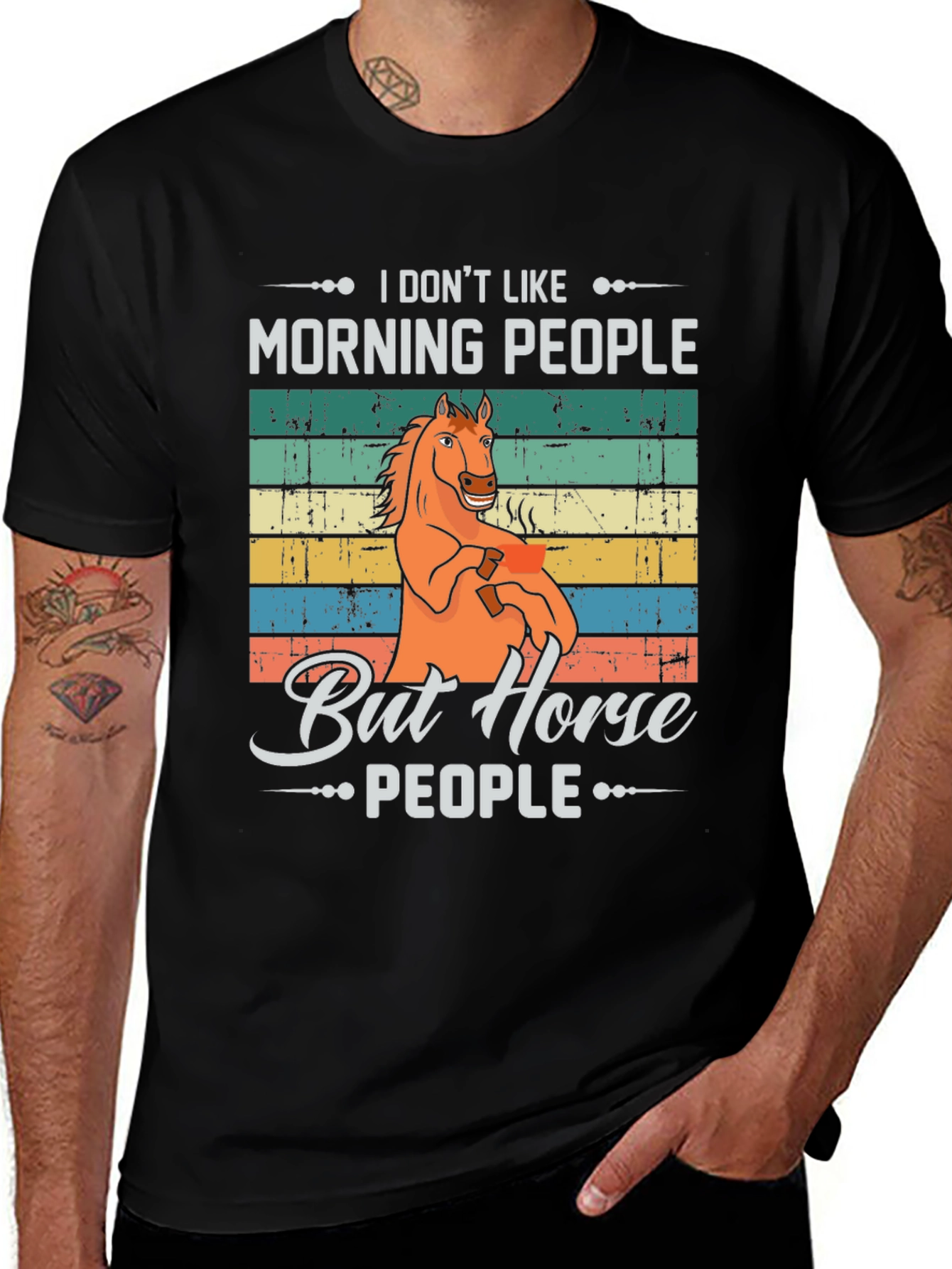 Variant 9 of I Don't Like Morning People But Horse People T-Shirt