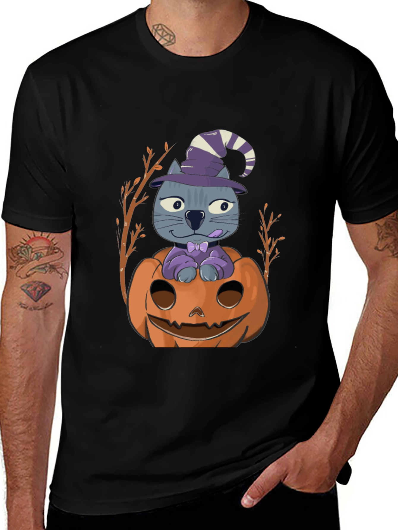 Variant 13 of Halloween Cat in Pumpkin T-Shirt