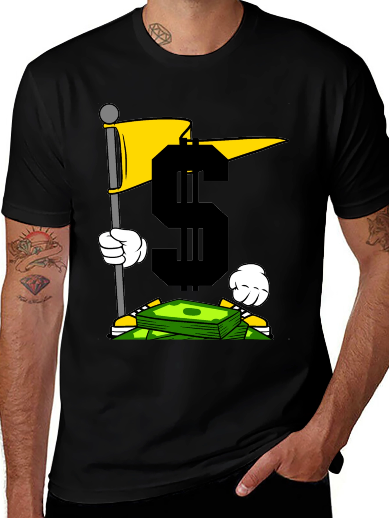 Variant 9 of Dollar Sign Cartoon Graphic T-Shirt