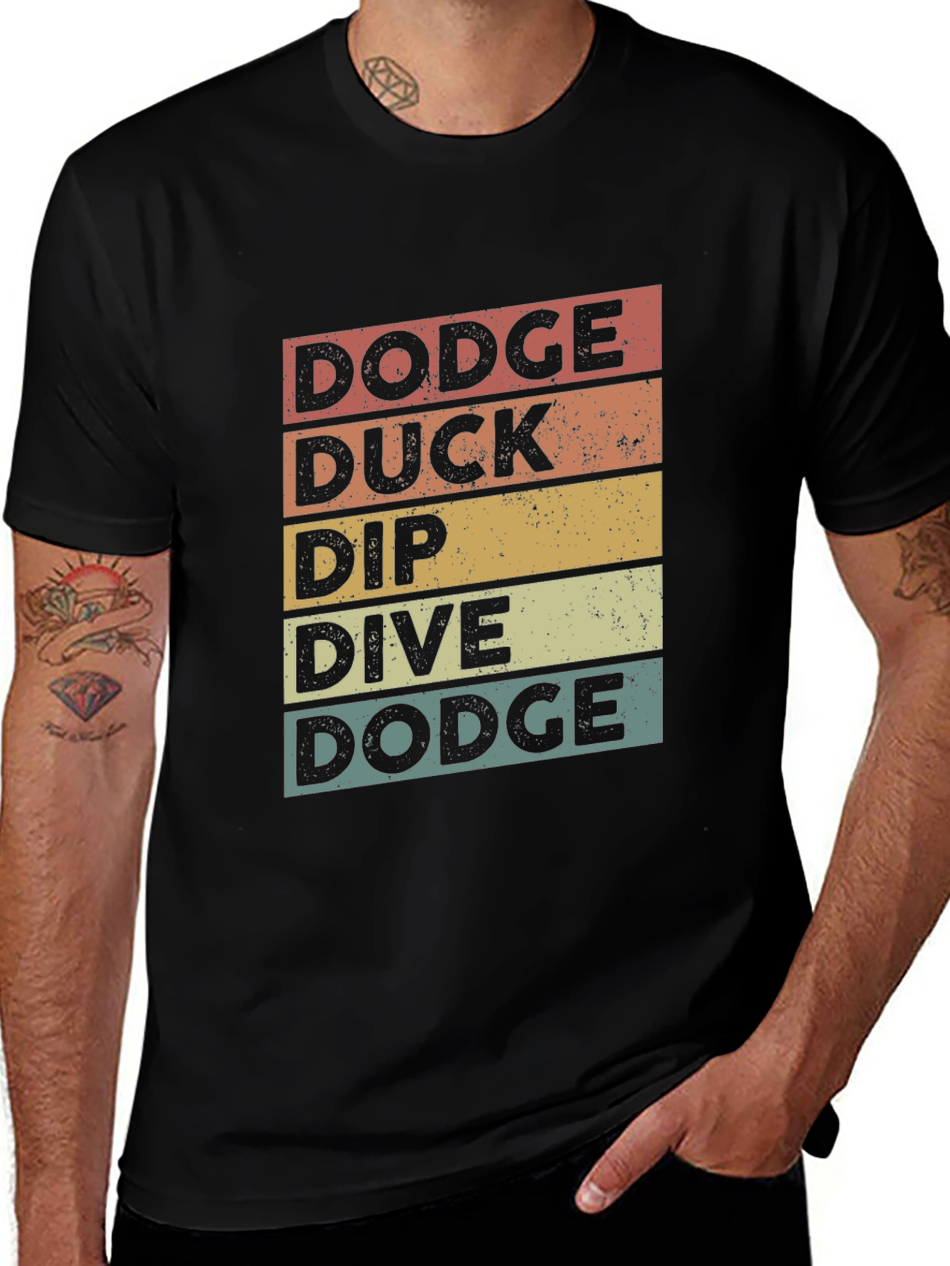 Variant 15 of Retro Dodgeball T-Shirt - Dodge Duck Dip Dive Dodge