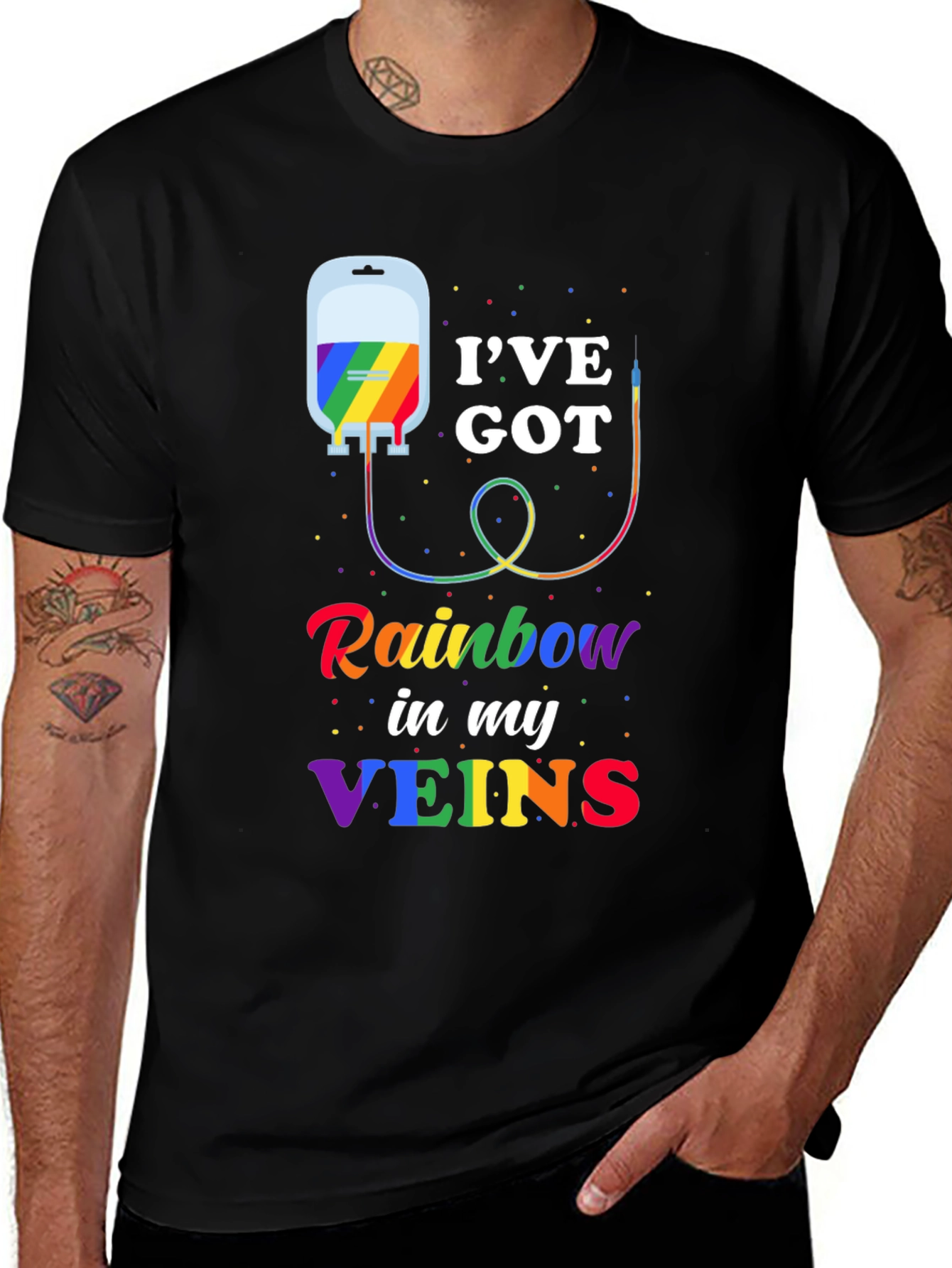 Variant 16 of Rainbow in My Veins T-Shirt LGBTQ Pride