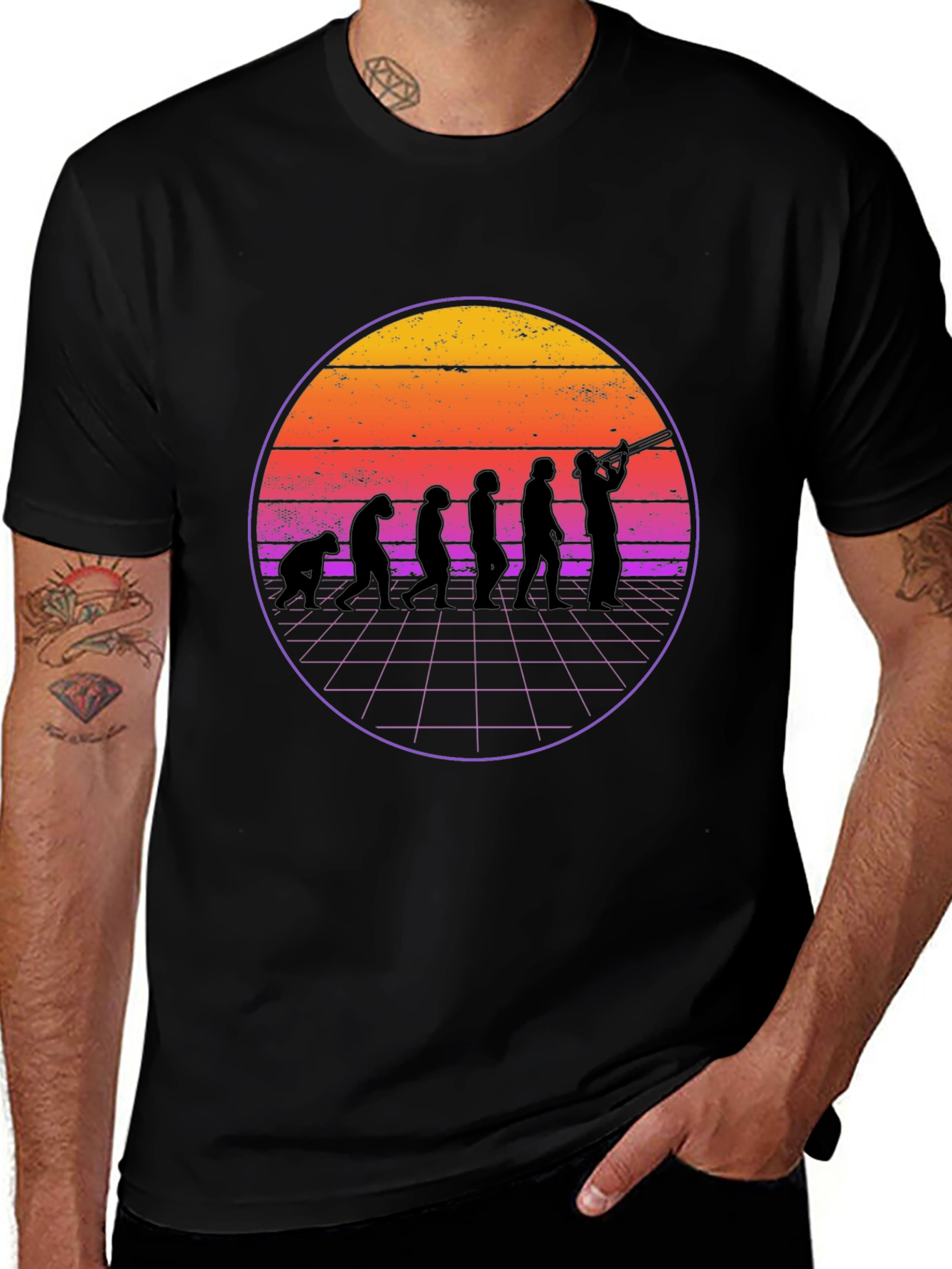 Variant 23 of Evolution of Sax T-Shirt