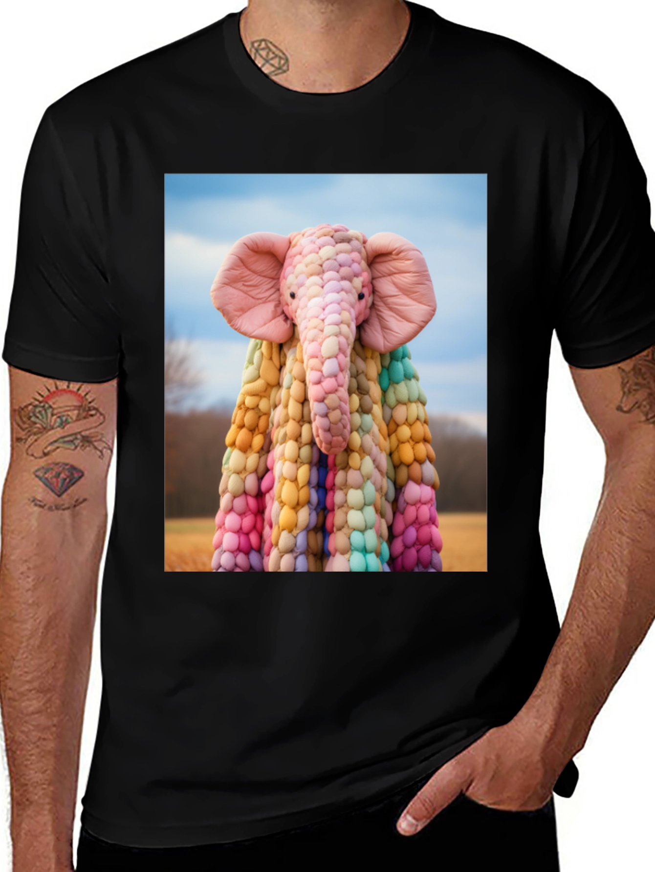 Variant 5 of Novelty Elephant Graphic Tee - Unique Art Design