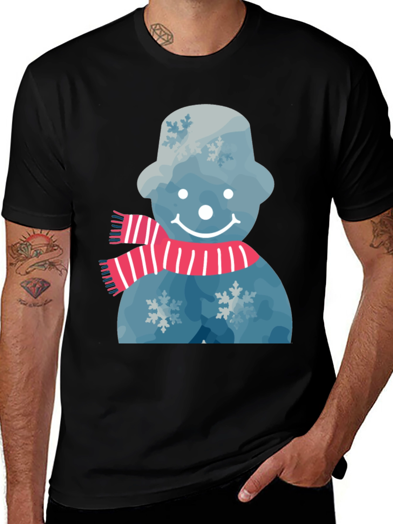 Variant 5 of Snowman Graphic Tee - Winter Holiday Festive Shirt