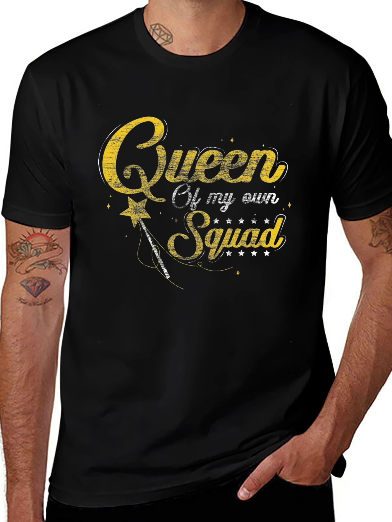 Black Queen of My Own Squad Black T-Shirt main image