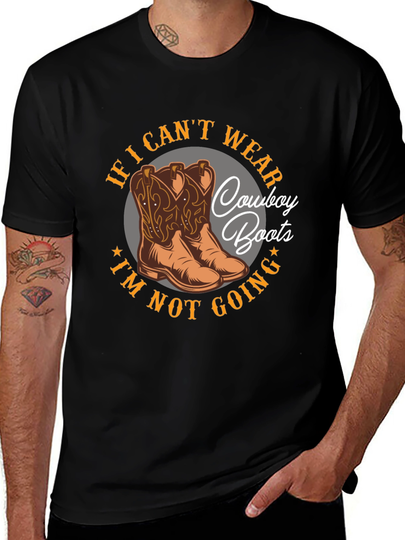 Variant 4 of Cowboy Boots Graphic T-Shirt - If I Can't Wear Them