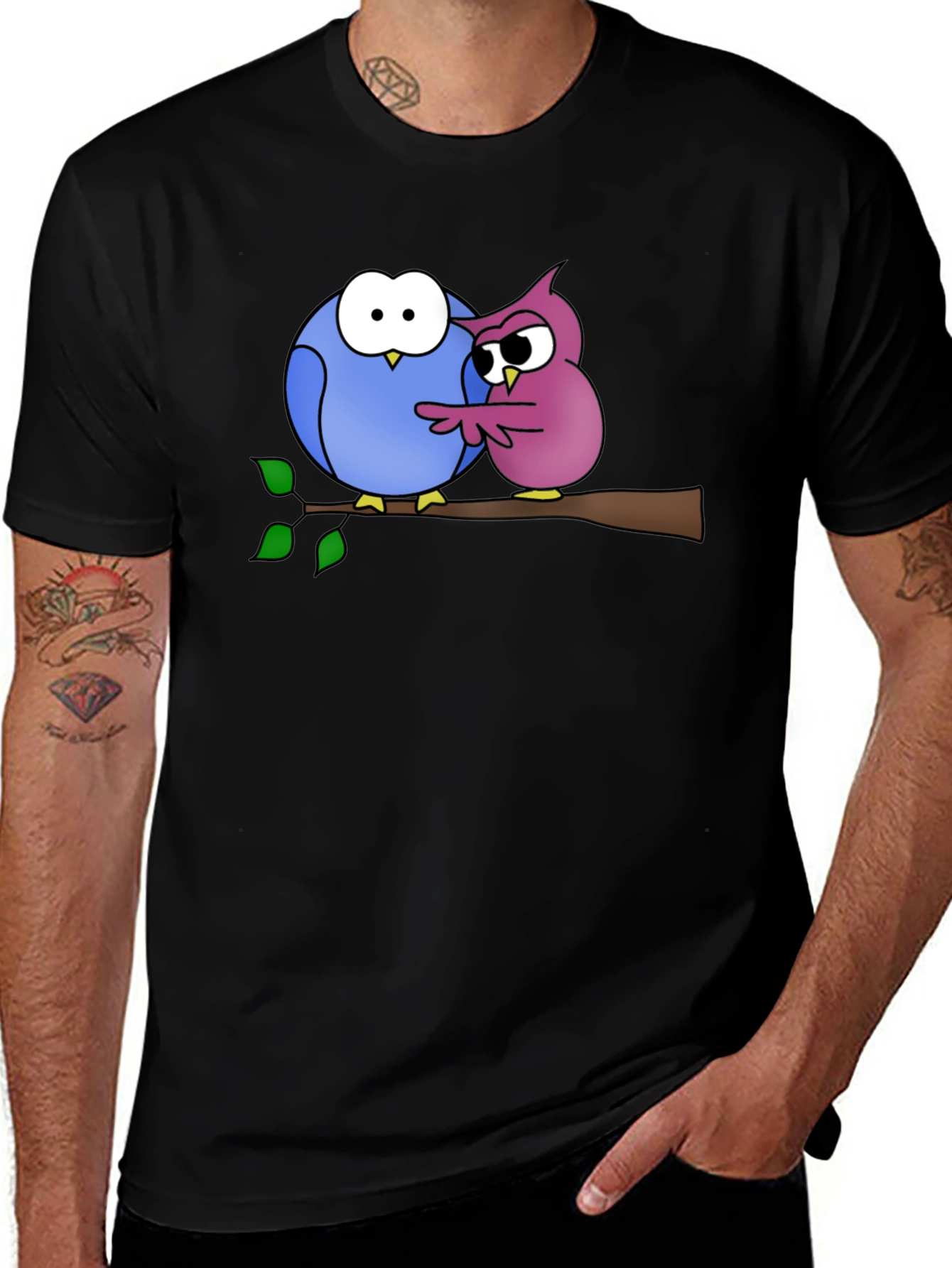 Variant 21 of Cartoon Birds on a Branch T-Shirt
