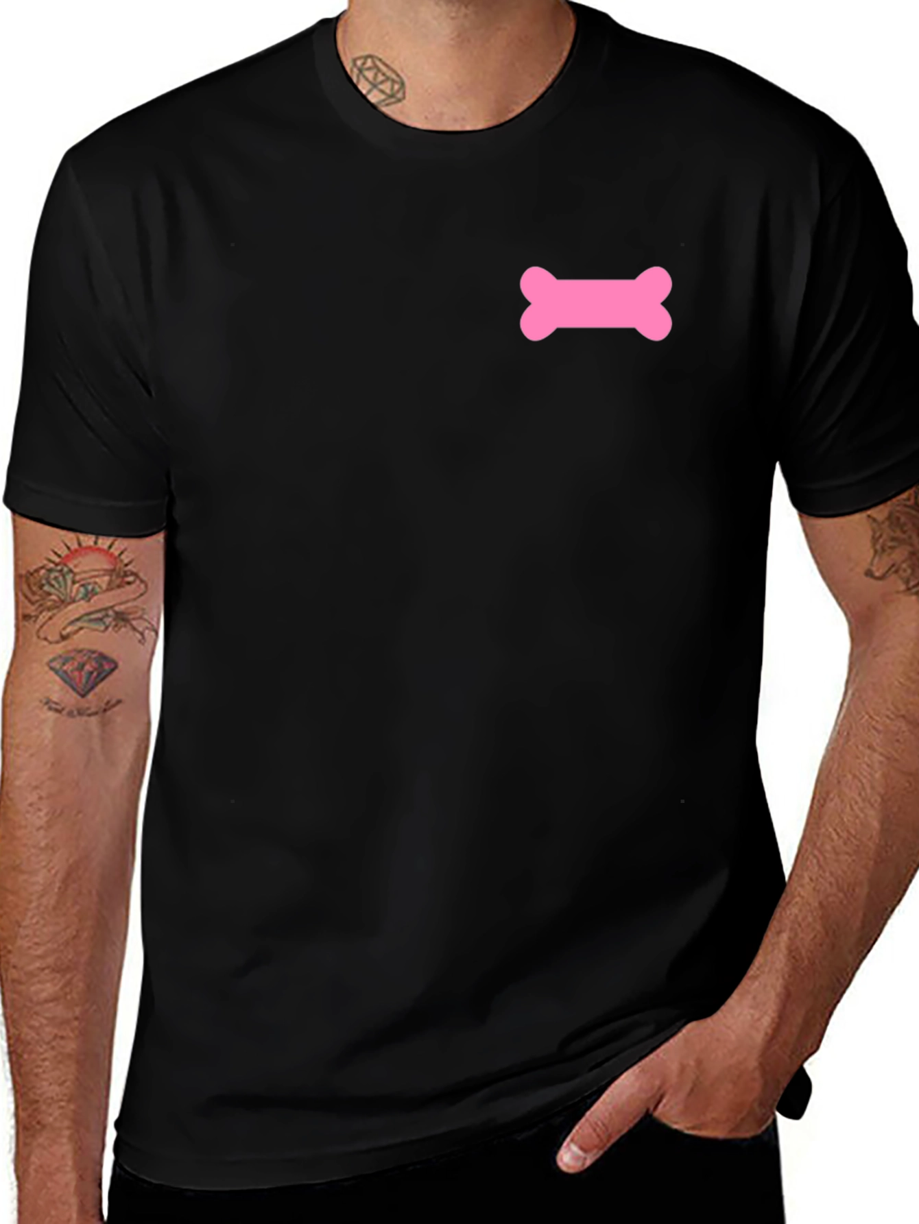 Variant 29 of Pink Bone Graphic Black T-Shirt