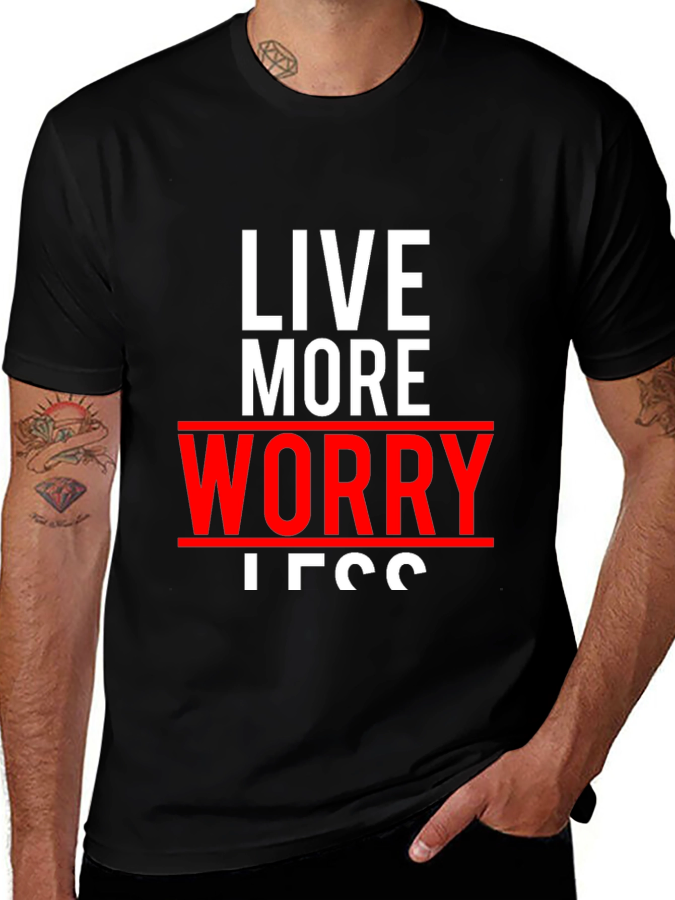 Variant 21 of Live More Worry Less Graphic Tee