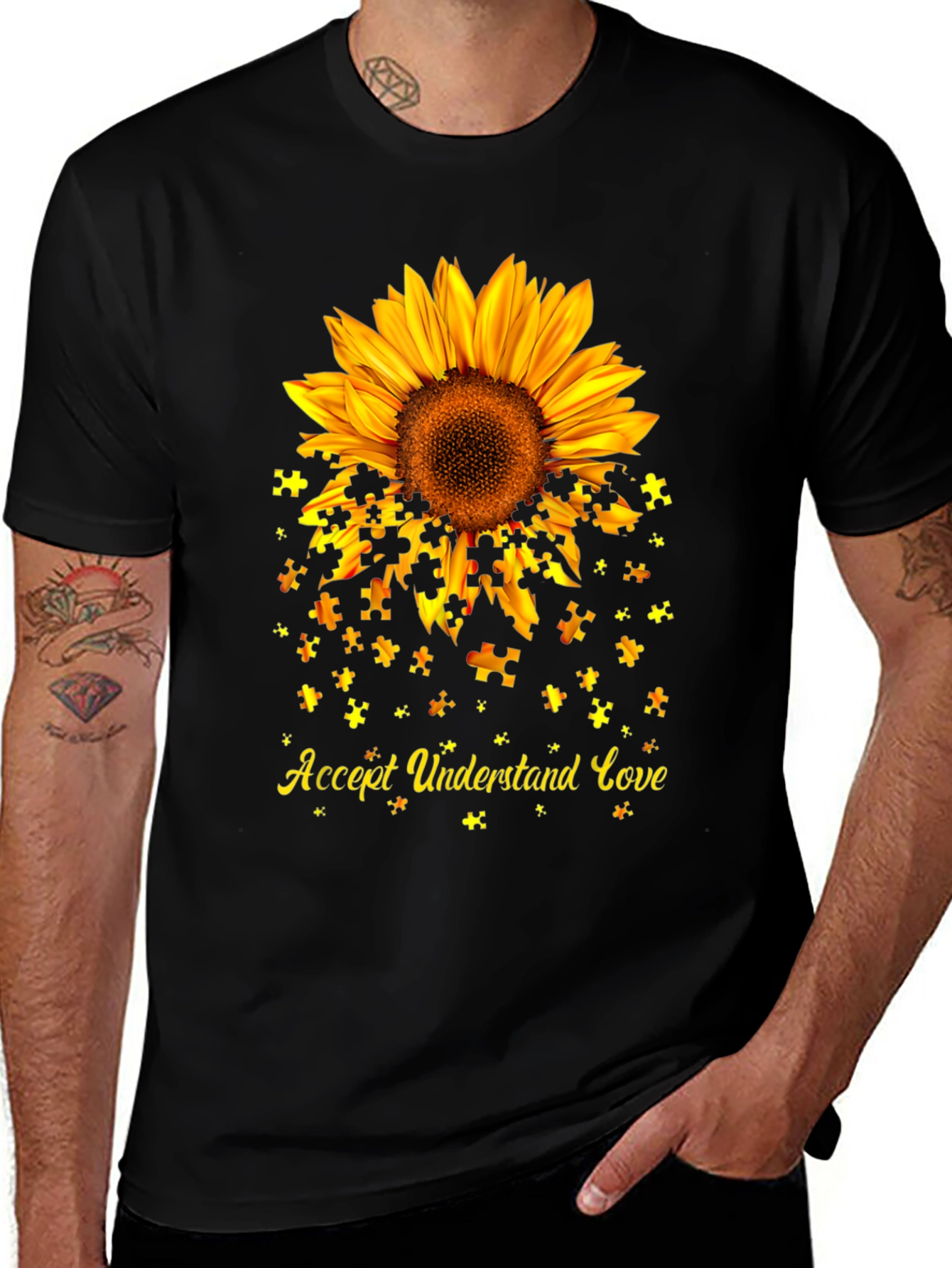 Variant 16 of Autism Awareness Sunflower T-Shirt