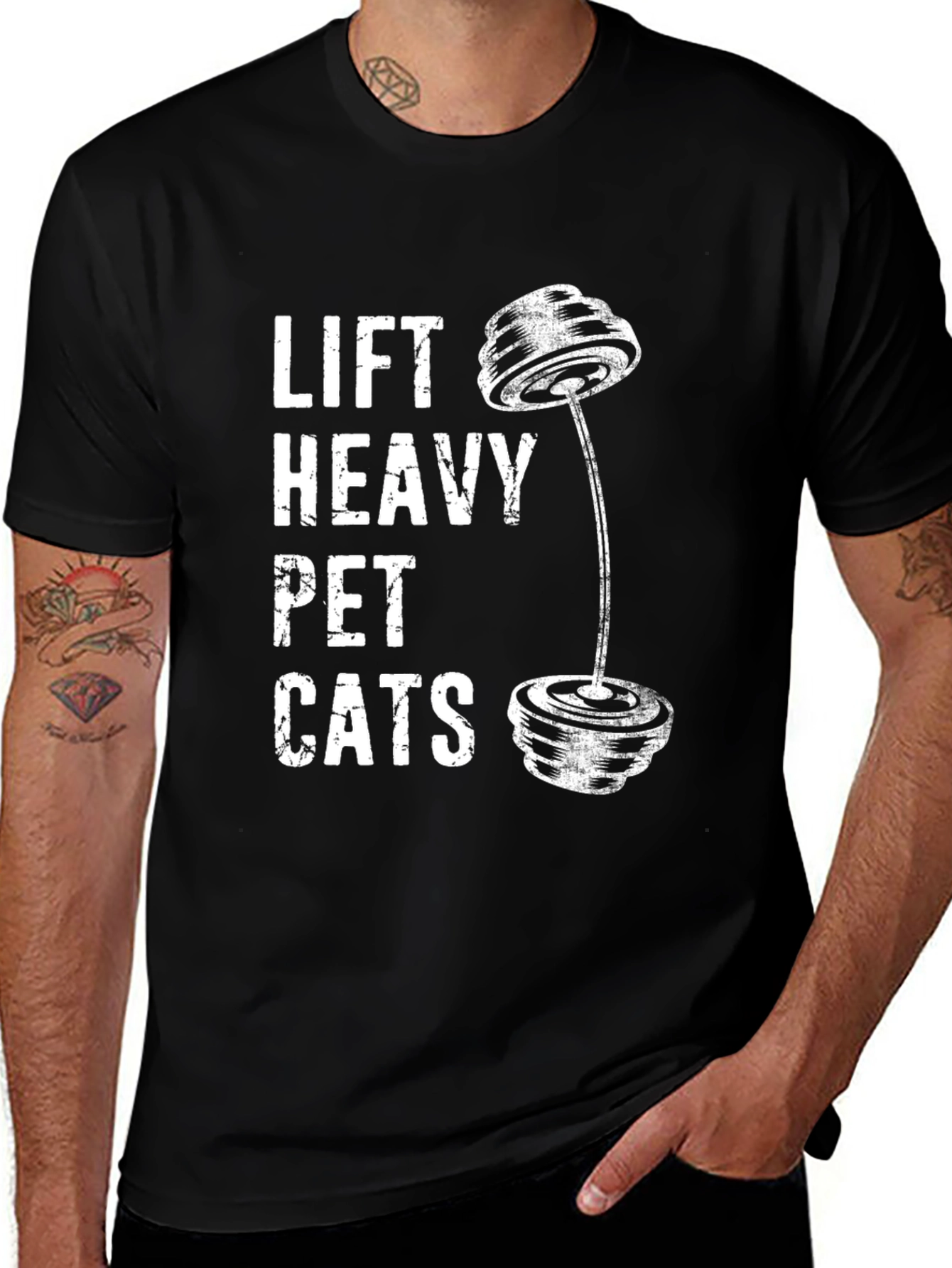 Variant 13 of Lift Heavy Pet Cats Graphic Tee