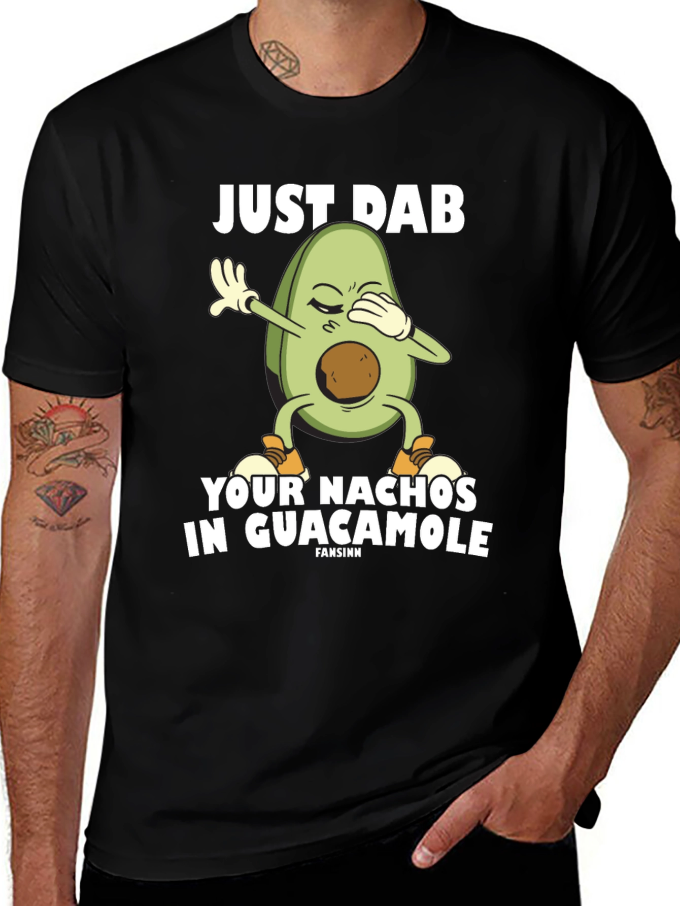 Variant 15 of Just Dab Your Nachos in Guacamole Black T-Shirt