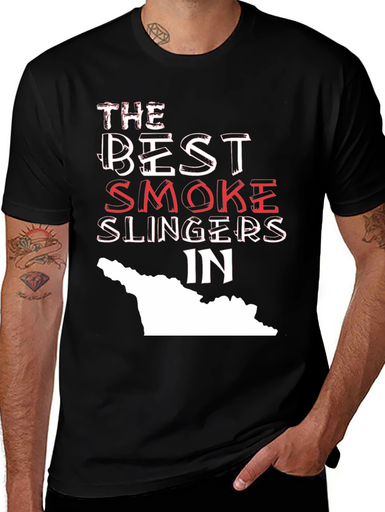 Variant 13 of Smoke Slingers T-Shirt - Black Graphic Tee